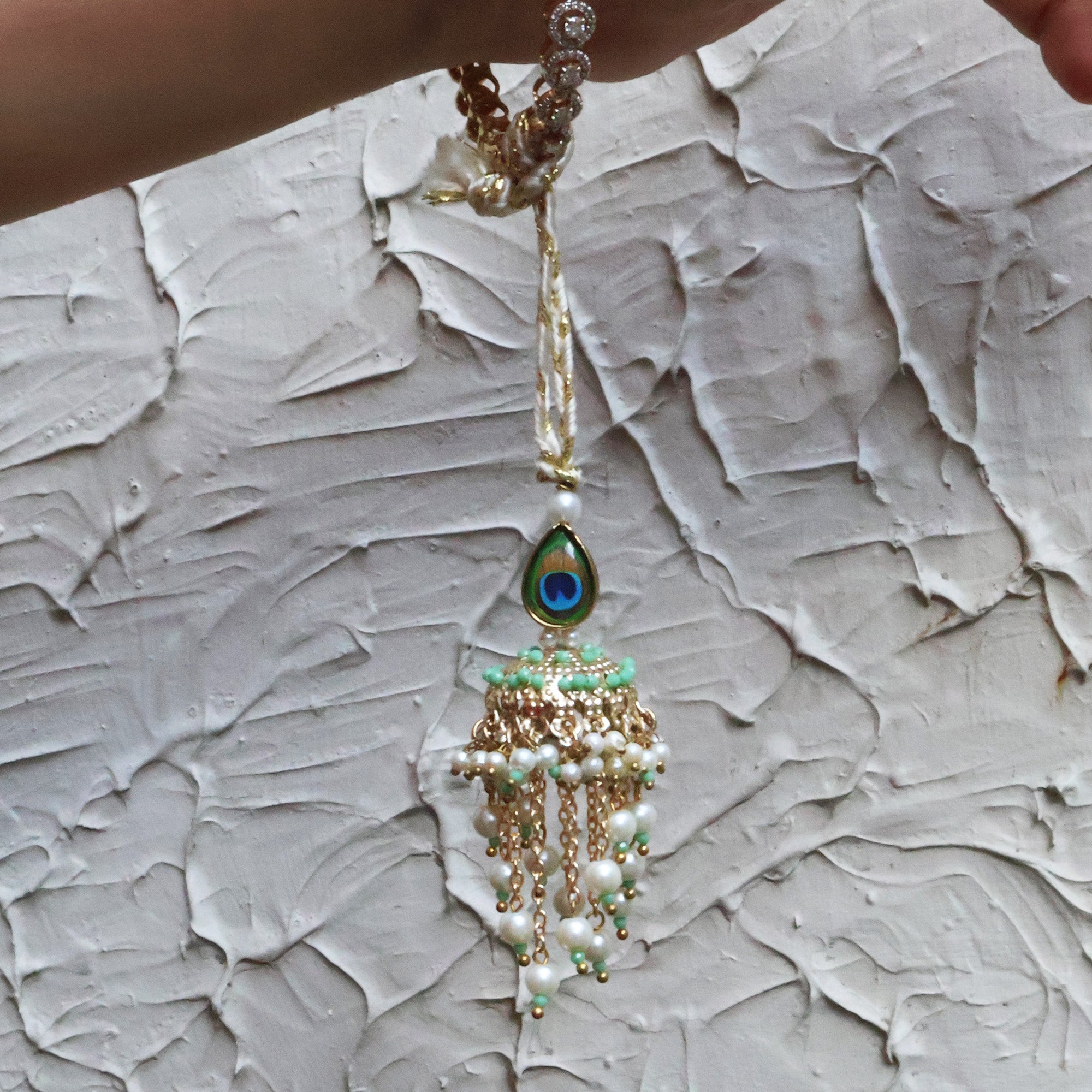 Peacock Glory Rakhi & Jhoomar Lumba Set