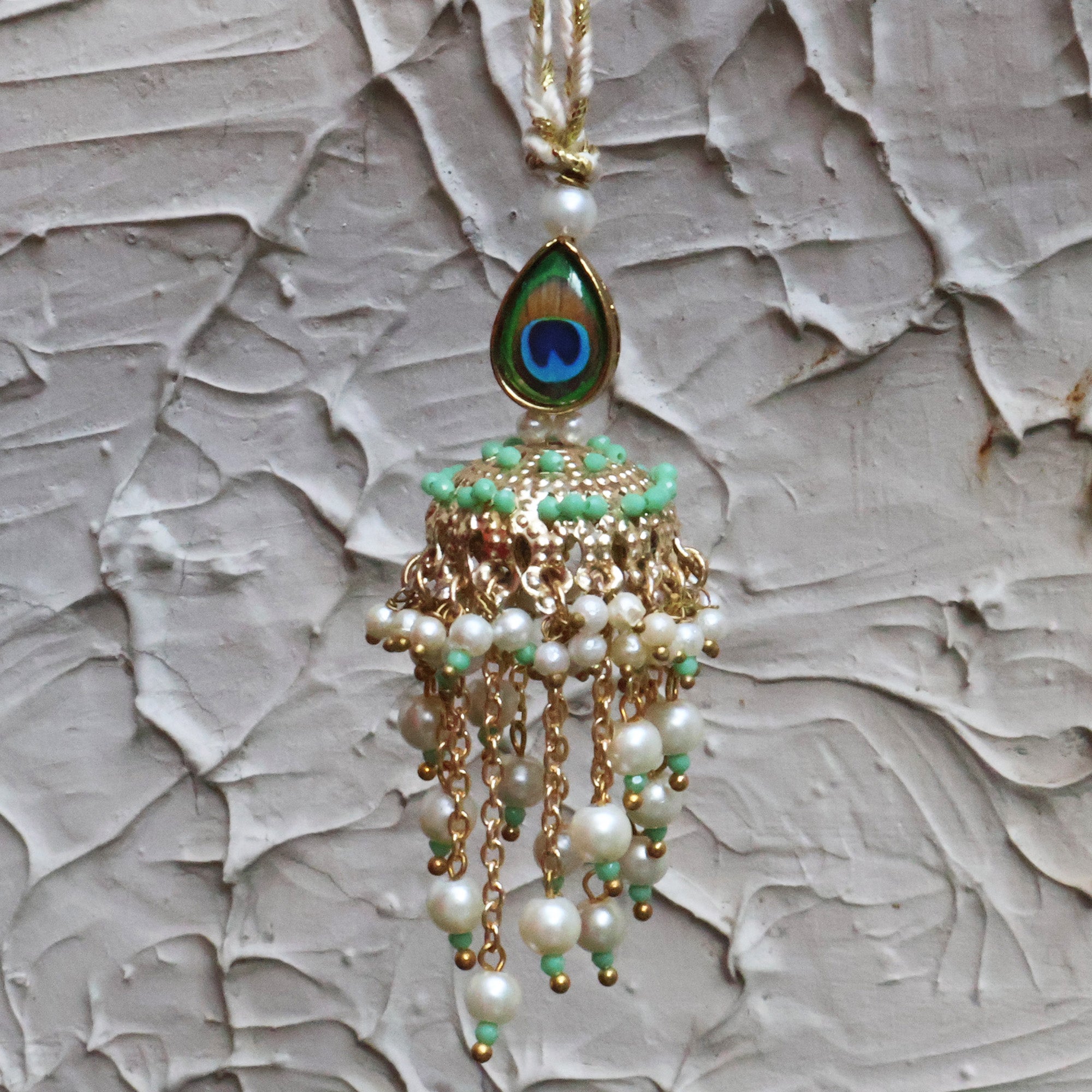 Peacock Glory Rakhi & Jhoomar Lumba Set