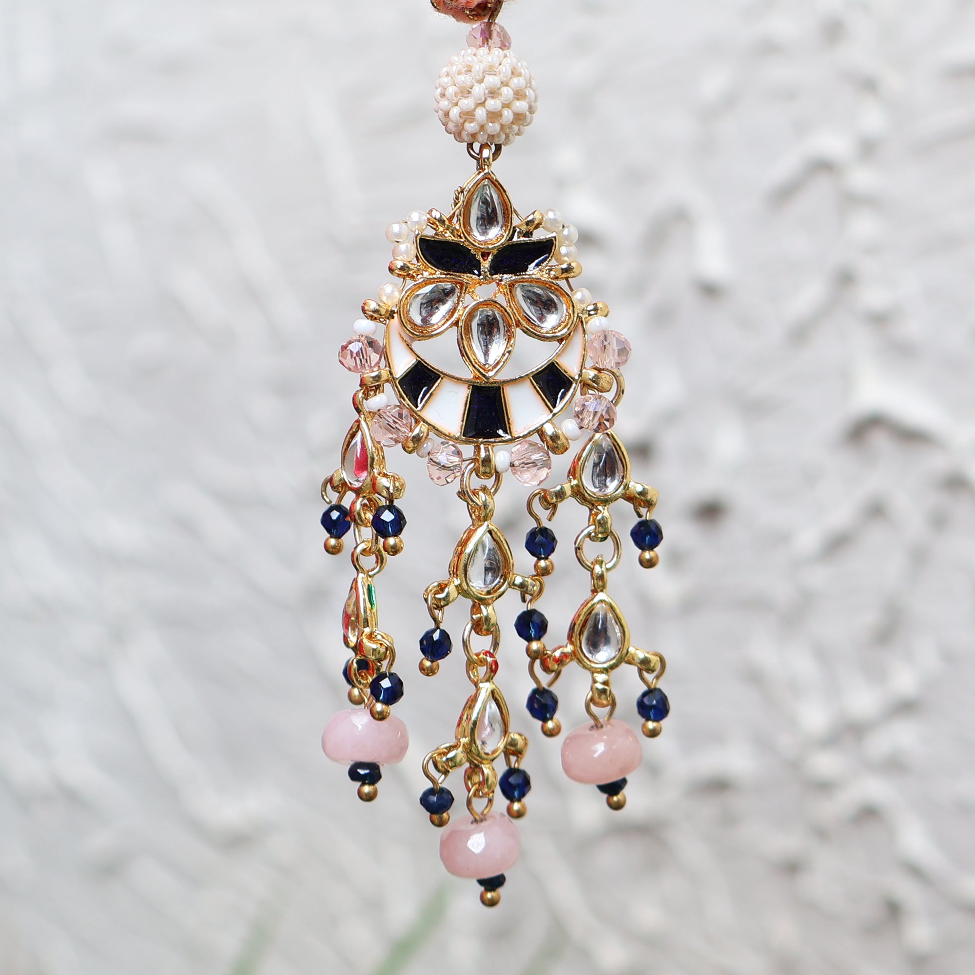 Royal Kundan Pearl Rakhi & Chandbali Lumba Set