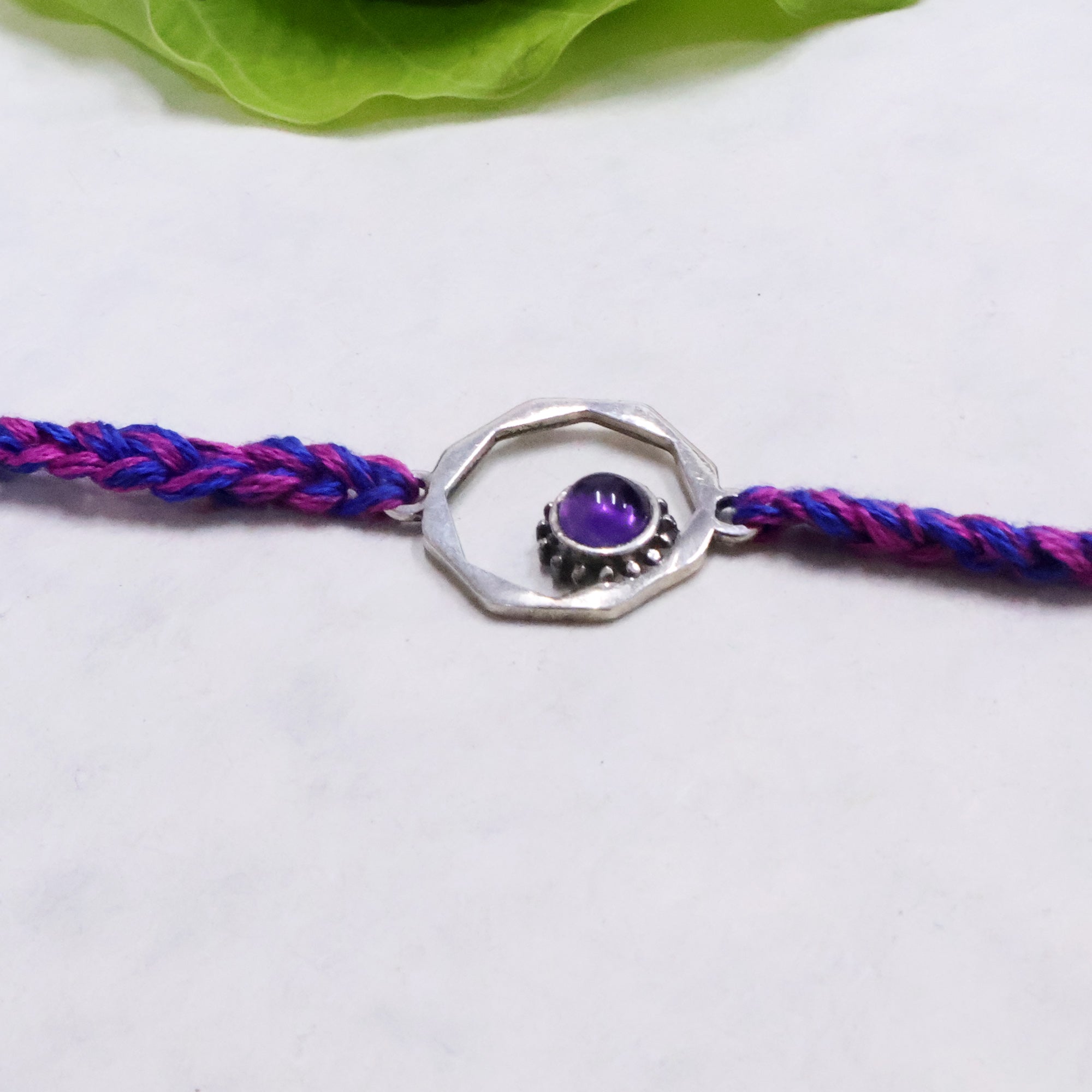 Geocircle 925 Sterling Silver & Birthstone Rakhi