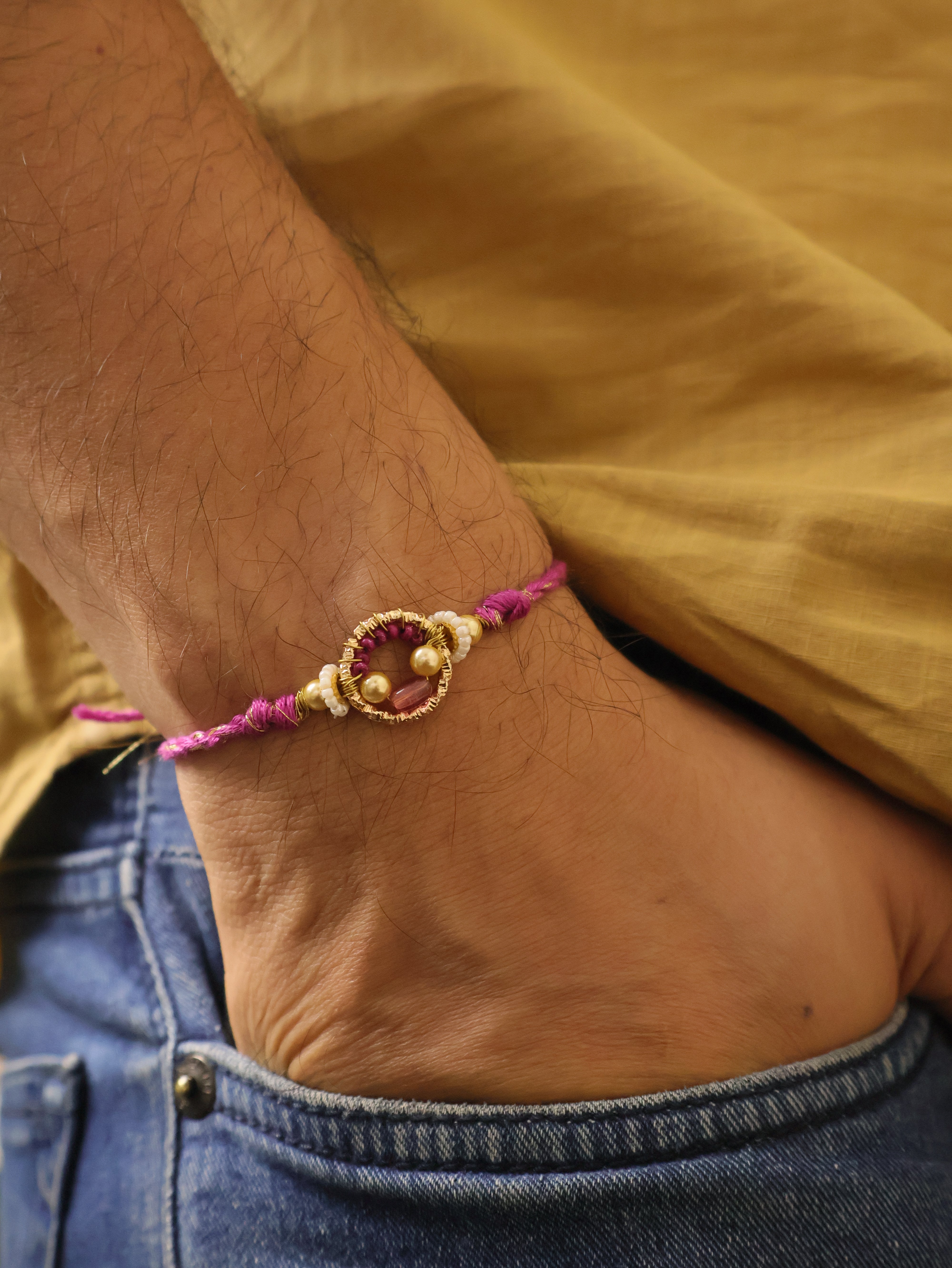 Crystal Halo Beaded Rakhi