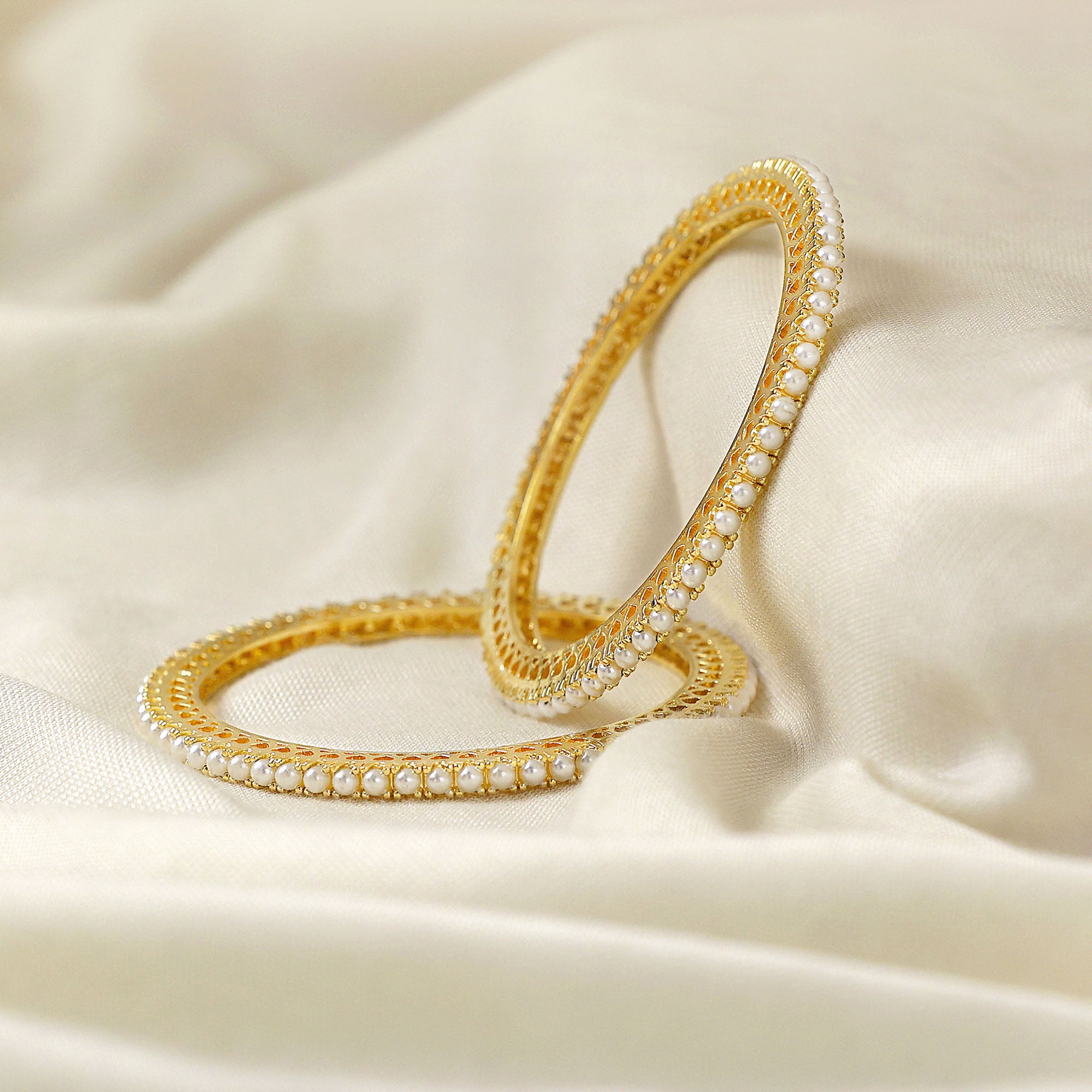 Pearl Elegance , One Pair Of Bangles