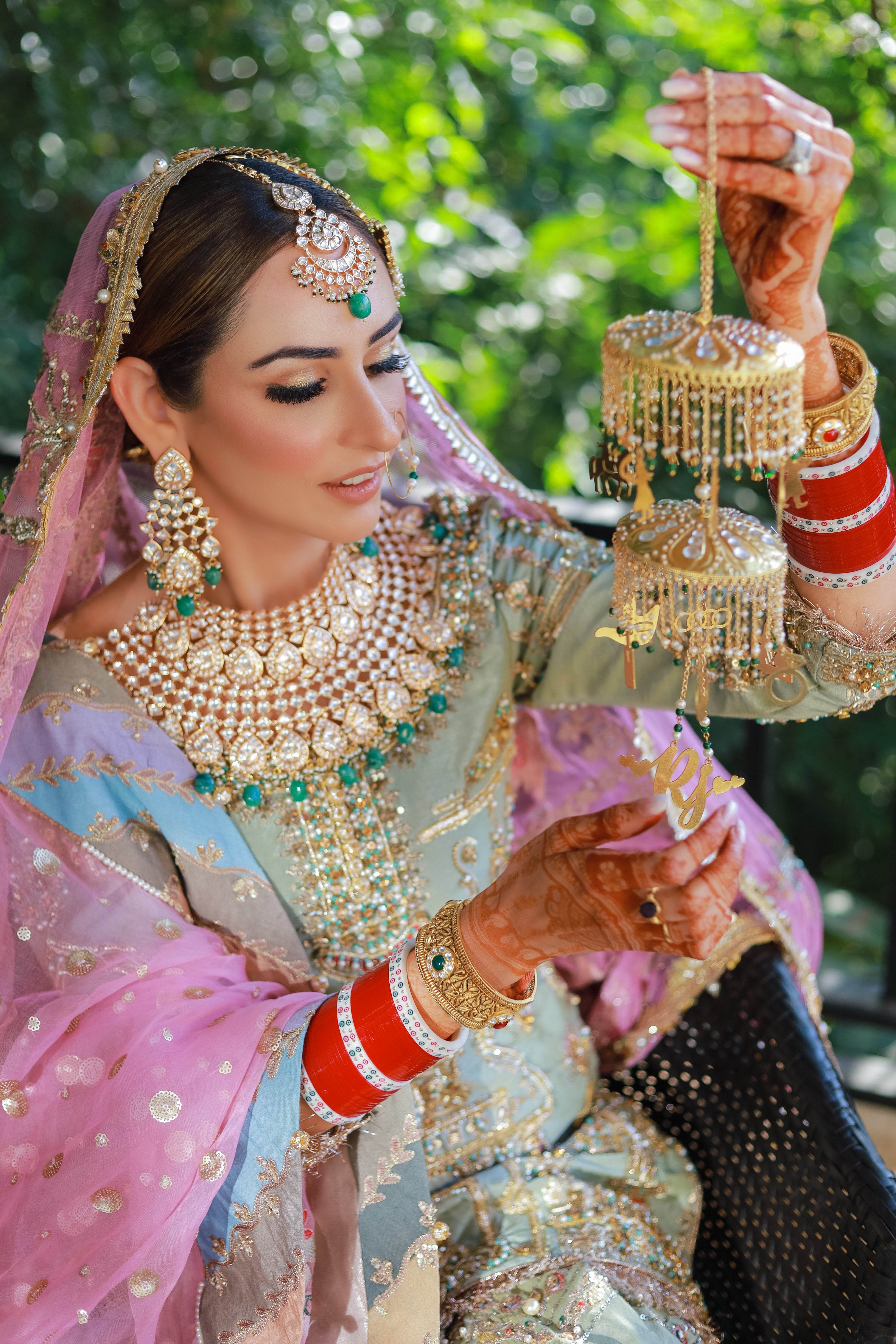 Customised Charms Golden Kaleere Punjabi Wedding Bridal Silver Kalira Personalised Golden Rose Gold Kaleera Traditional Designer Kalire