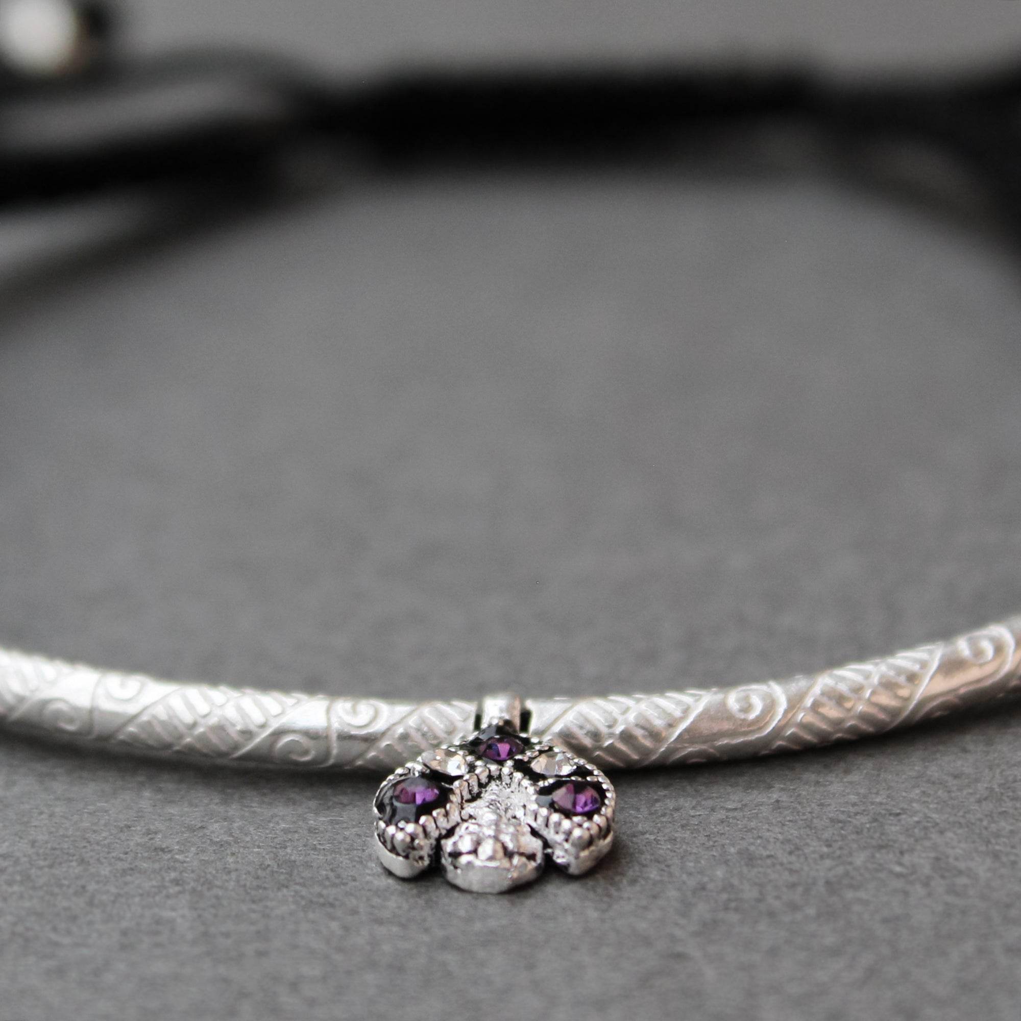 Adjustable 925 Silver Anklet with Sapphire Accents - BeAbhika.com