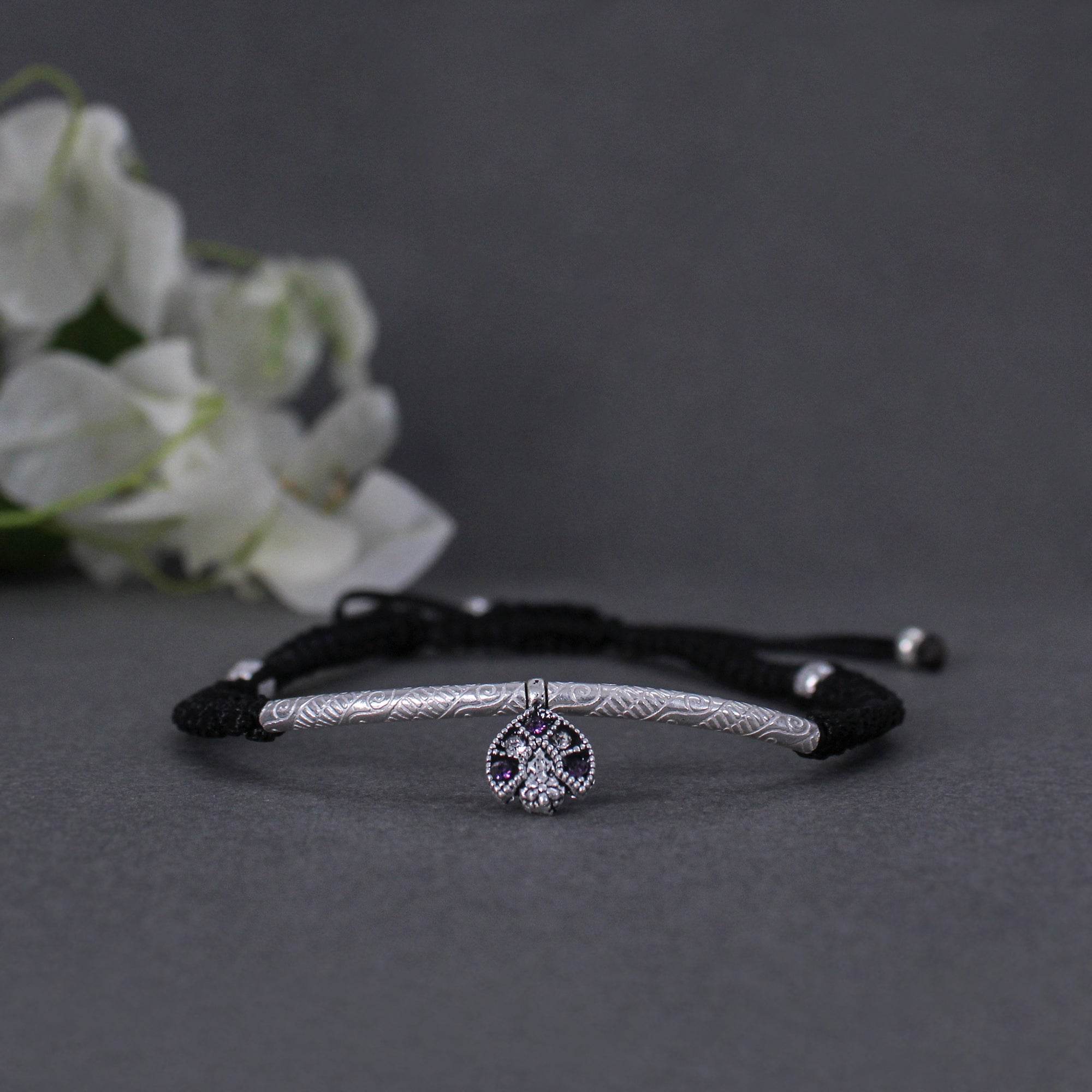 Adjustable 925 Silver Anklet with Sapphire Accents - BeAbhika.com