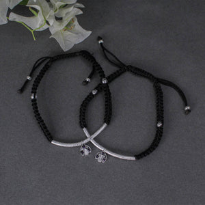 Adjustable 925 Silver Anklet with Sapphire Accents - BeAbhika.com