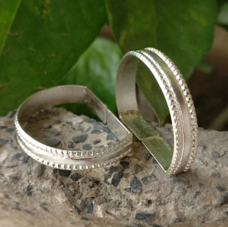 D Shaped Sterling Silver Big Toe Ring for Foot Thumb Hallux - BeAbhika.com