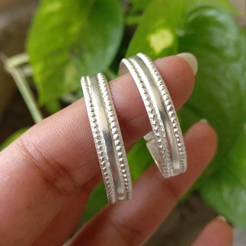 D Shaped Sterling Silver Big Toe Ring for Foot Thumb Hallux - BeAbhika.com