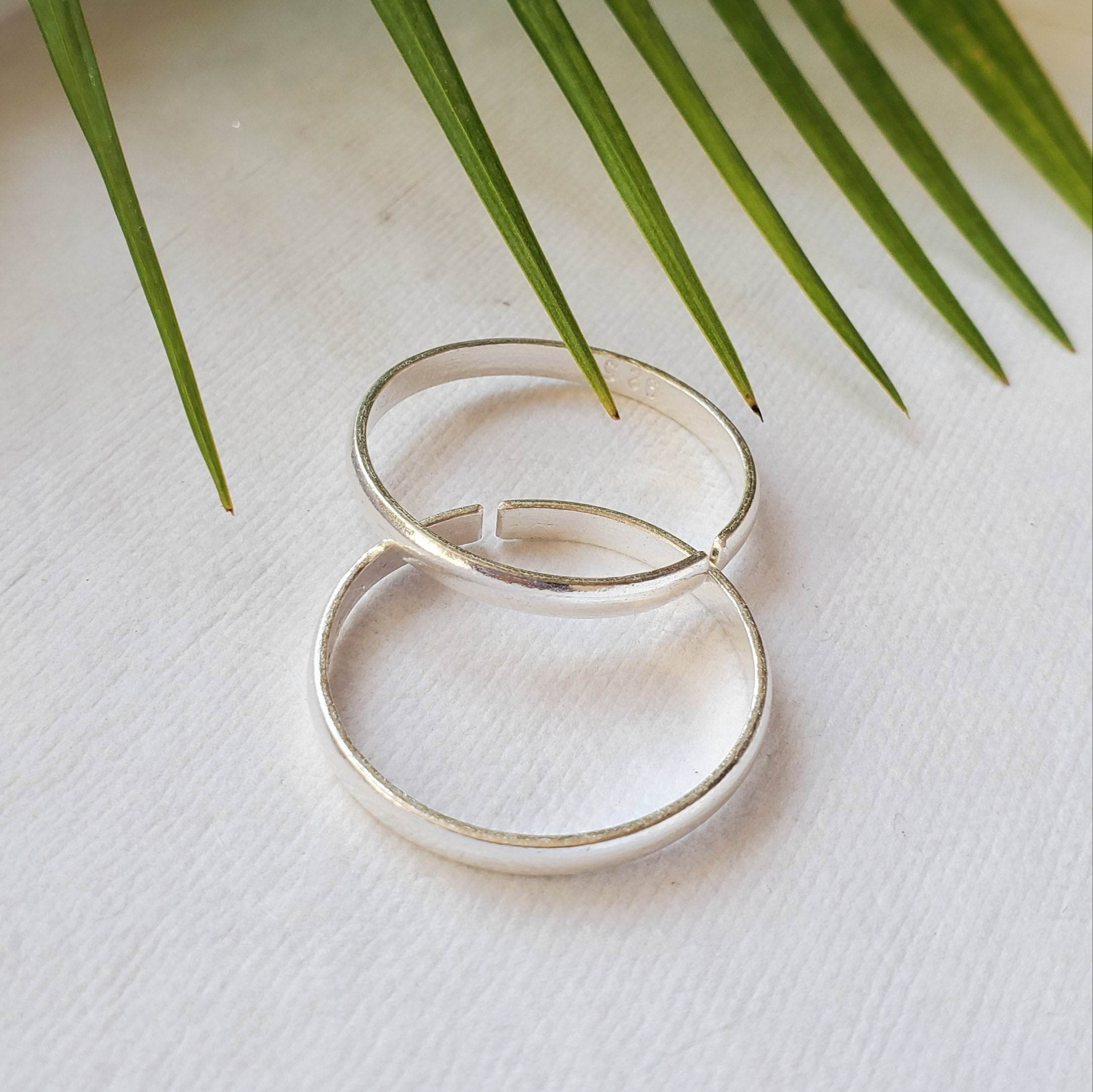 3mm Plain Silver Big Toe Ring - BeAbhika.com