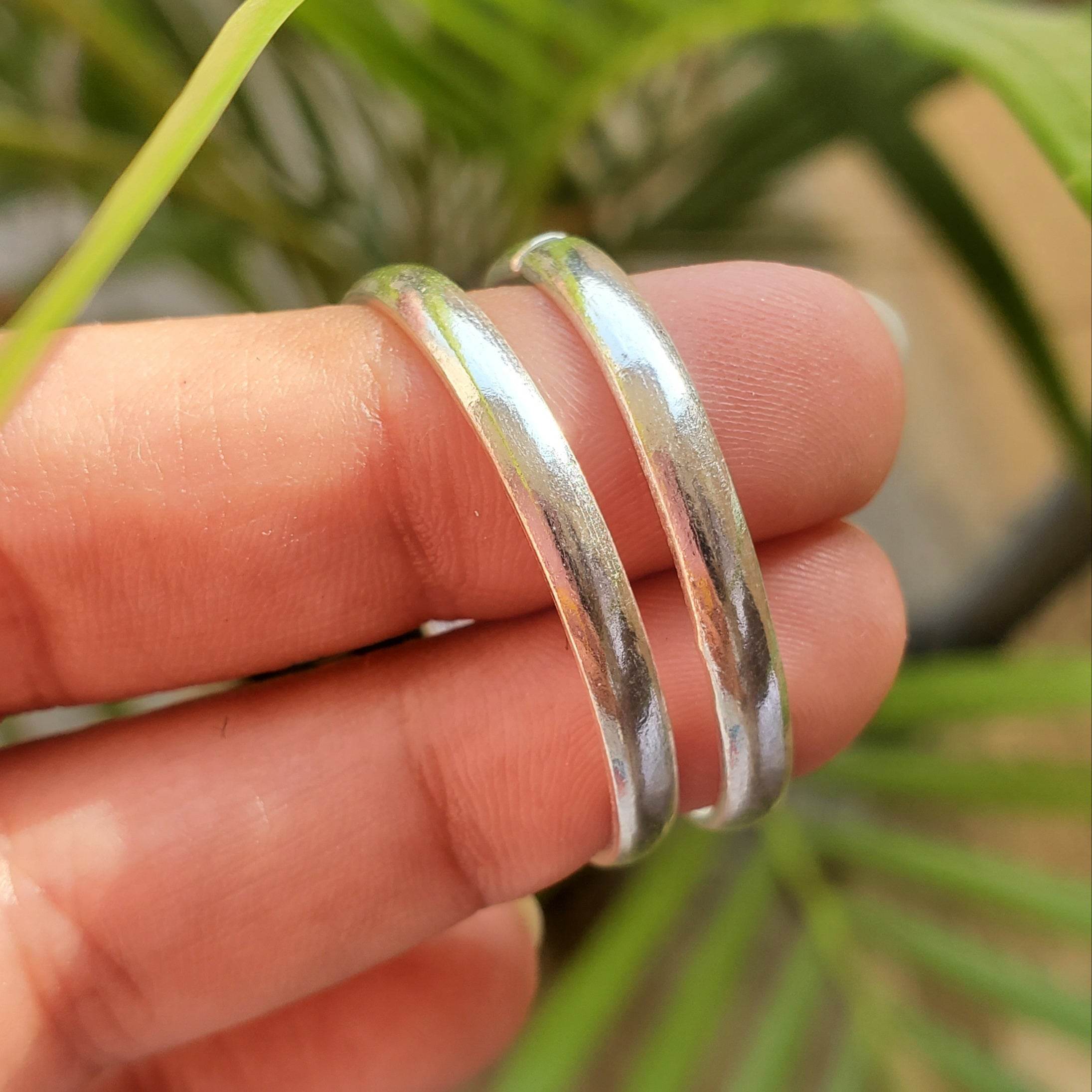 3mm Plain Silver Big Toe Ring - BeAbhika.com