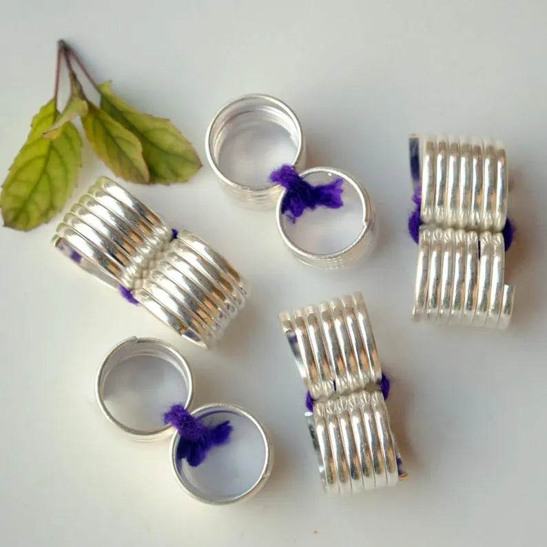 Sterling Silver Long Spiral Coil Toe Ring - BeAbhika.com