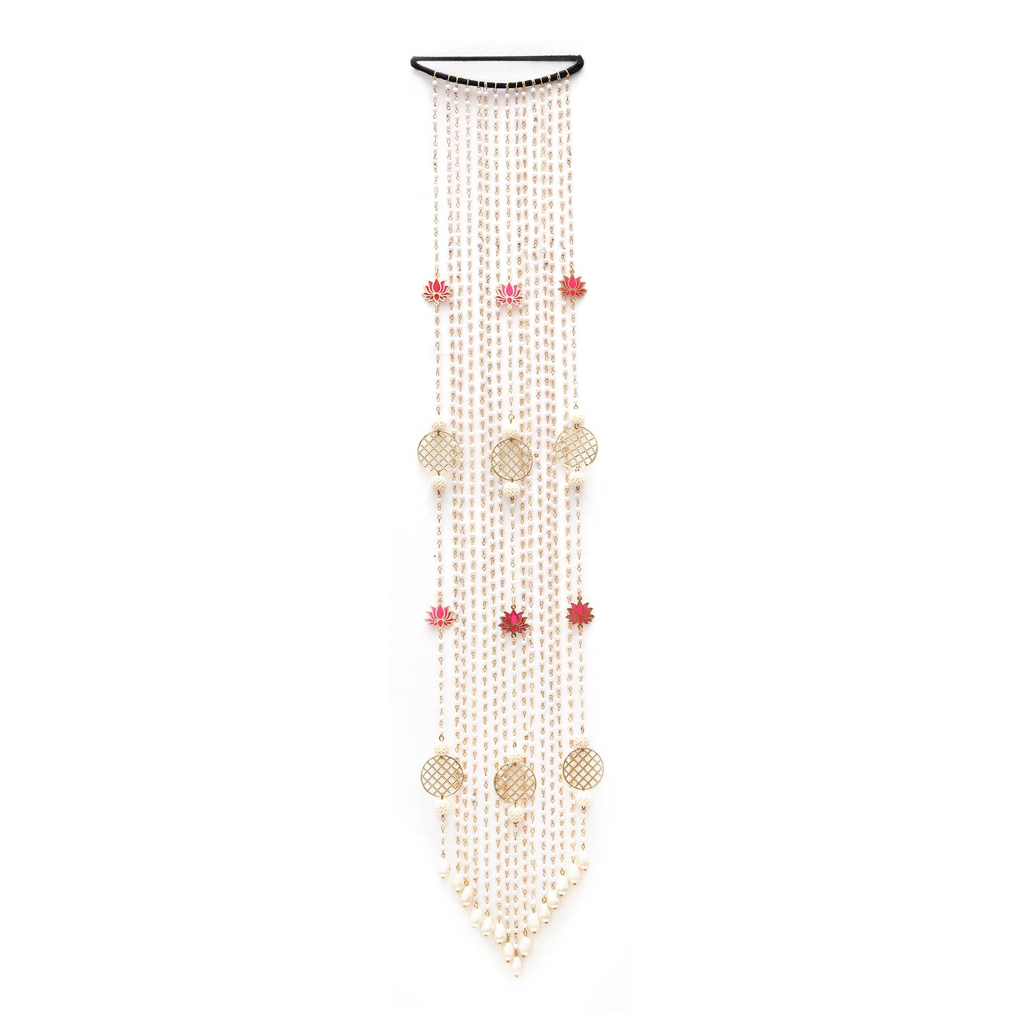 Pearl Lotus Charm Hair Veil - BeAbhika.com