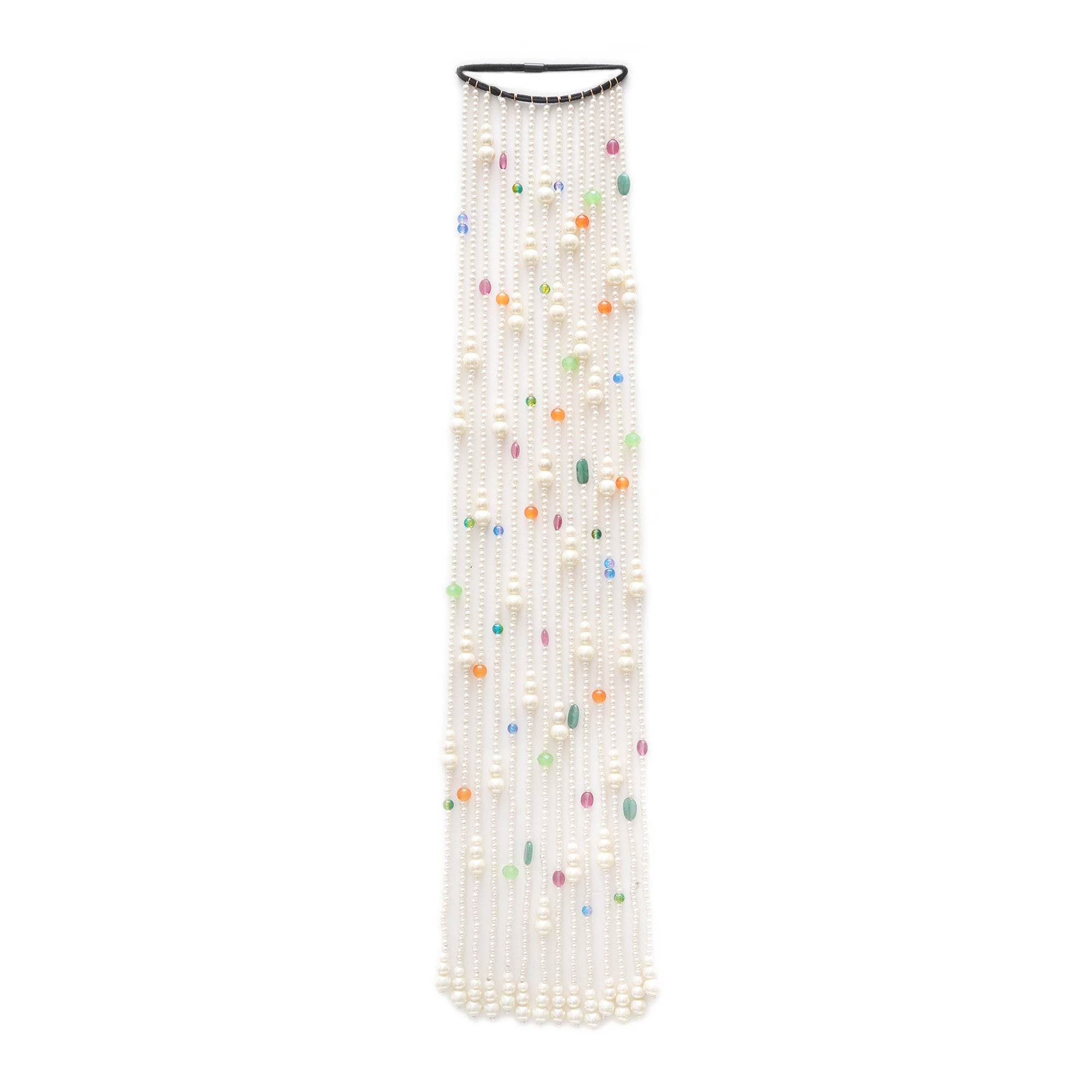 Multicolour Pearl Cascade Hair Veil - BeAbhika.com