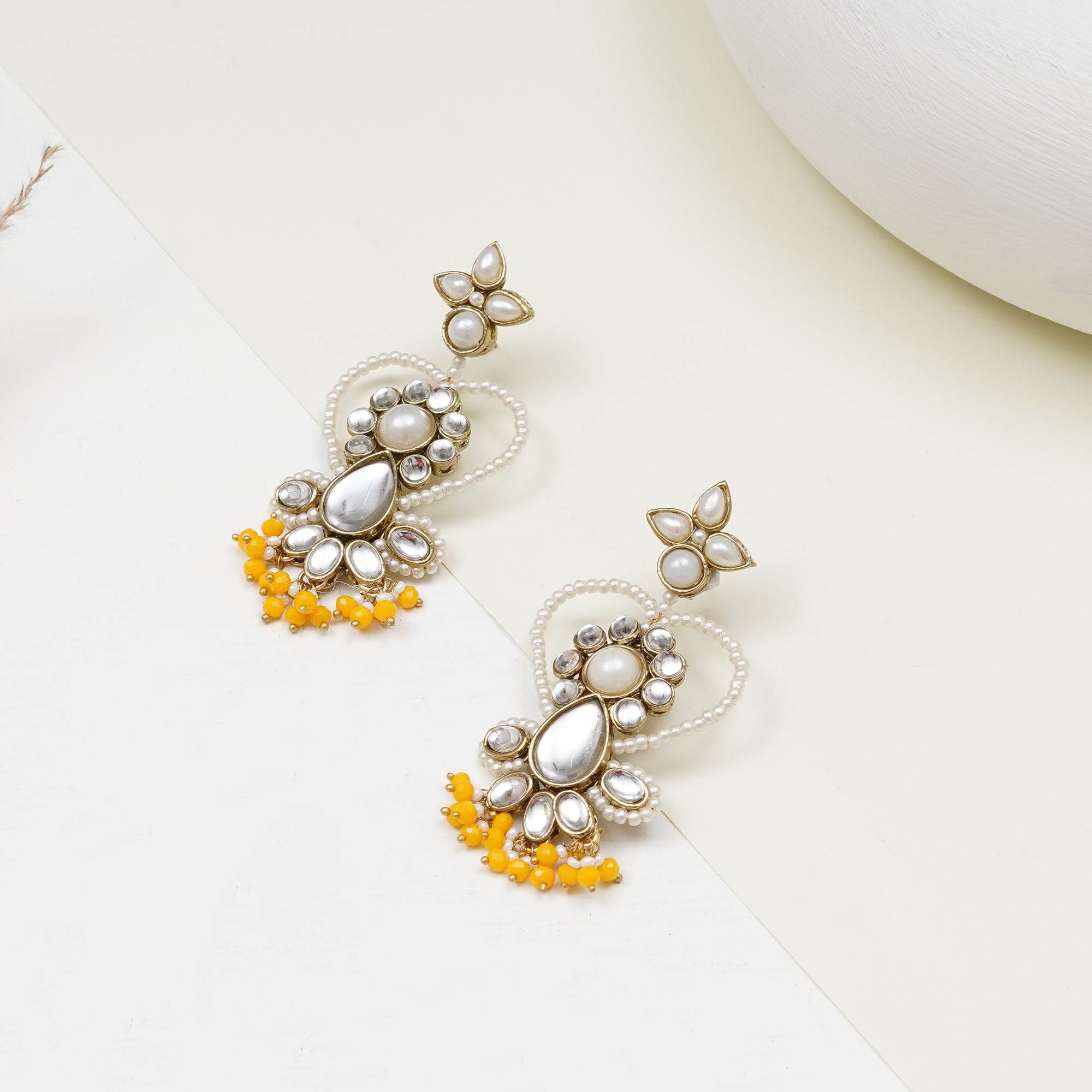 Heart Shaped Beaded Earrings - BeAbhika.com
