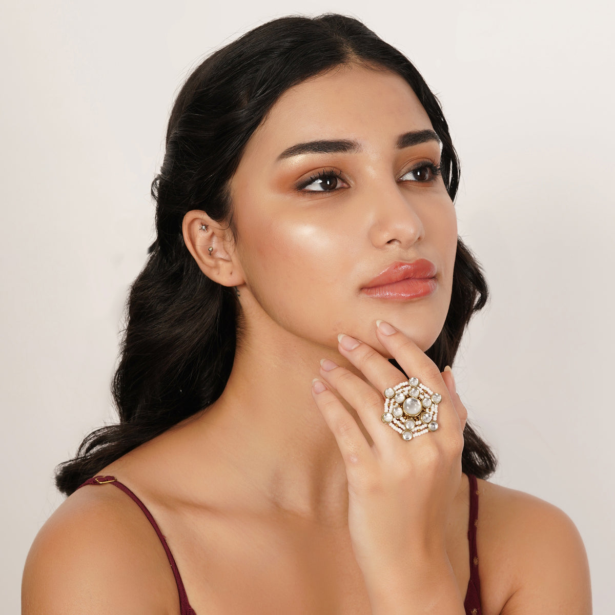 Rajsi — Bridal Floral Kundan Ring