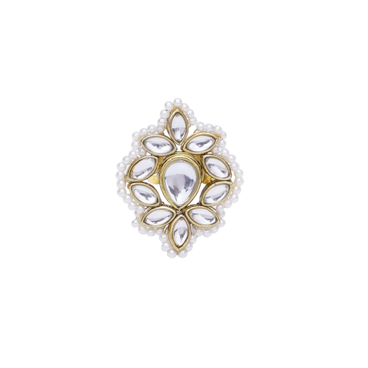 Niraali — Floral Kundan Ring