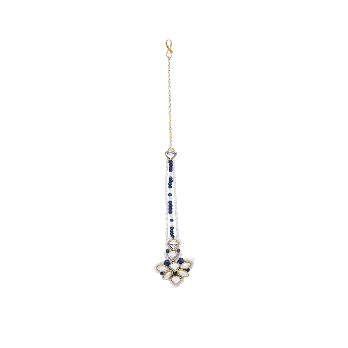 Nazakat — Pearl-Strand Maangtikka with Floral Details