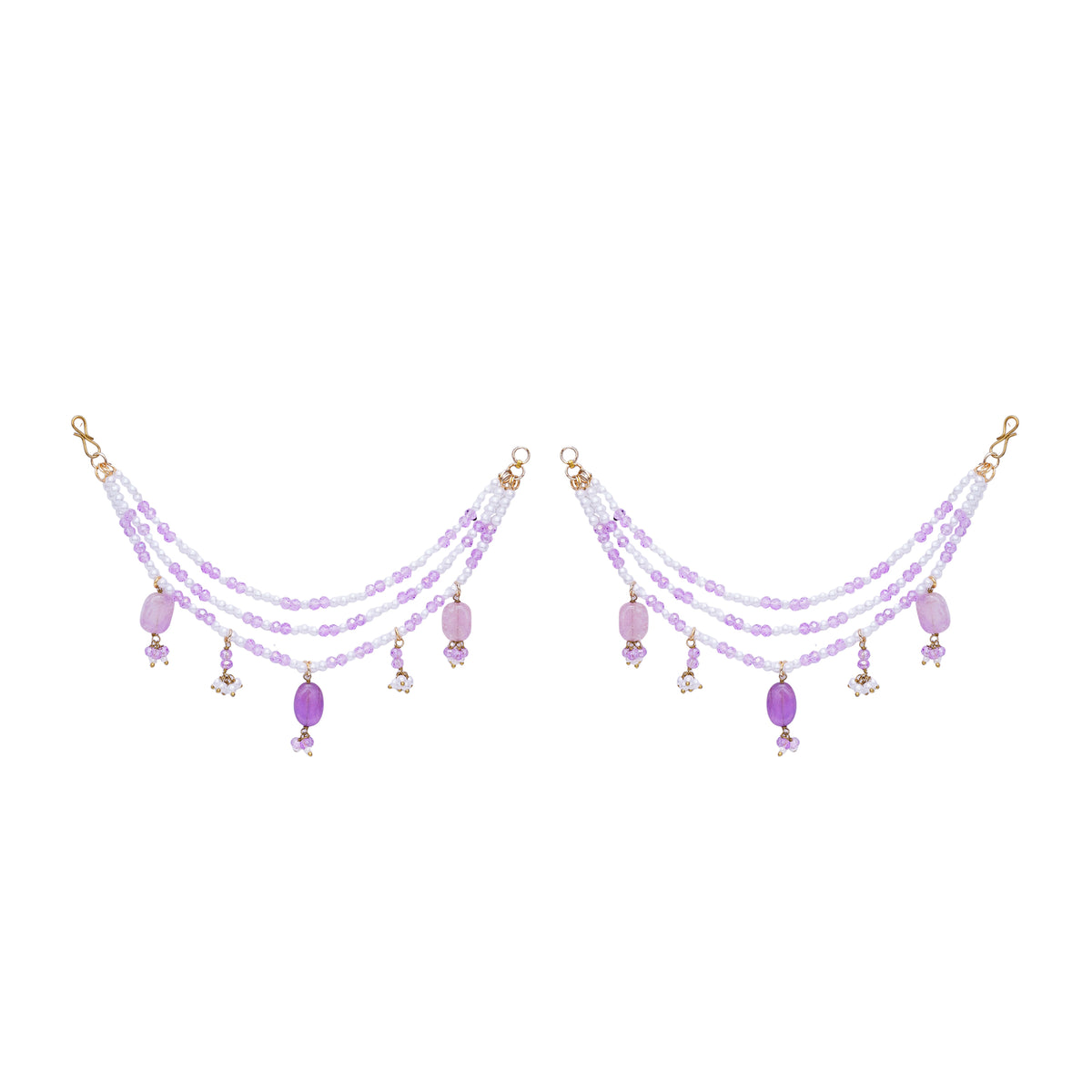Sahaj — Floral Kundan hairchain with Purple Drops