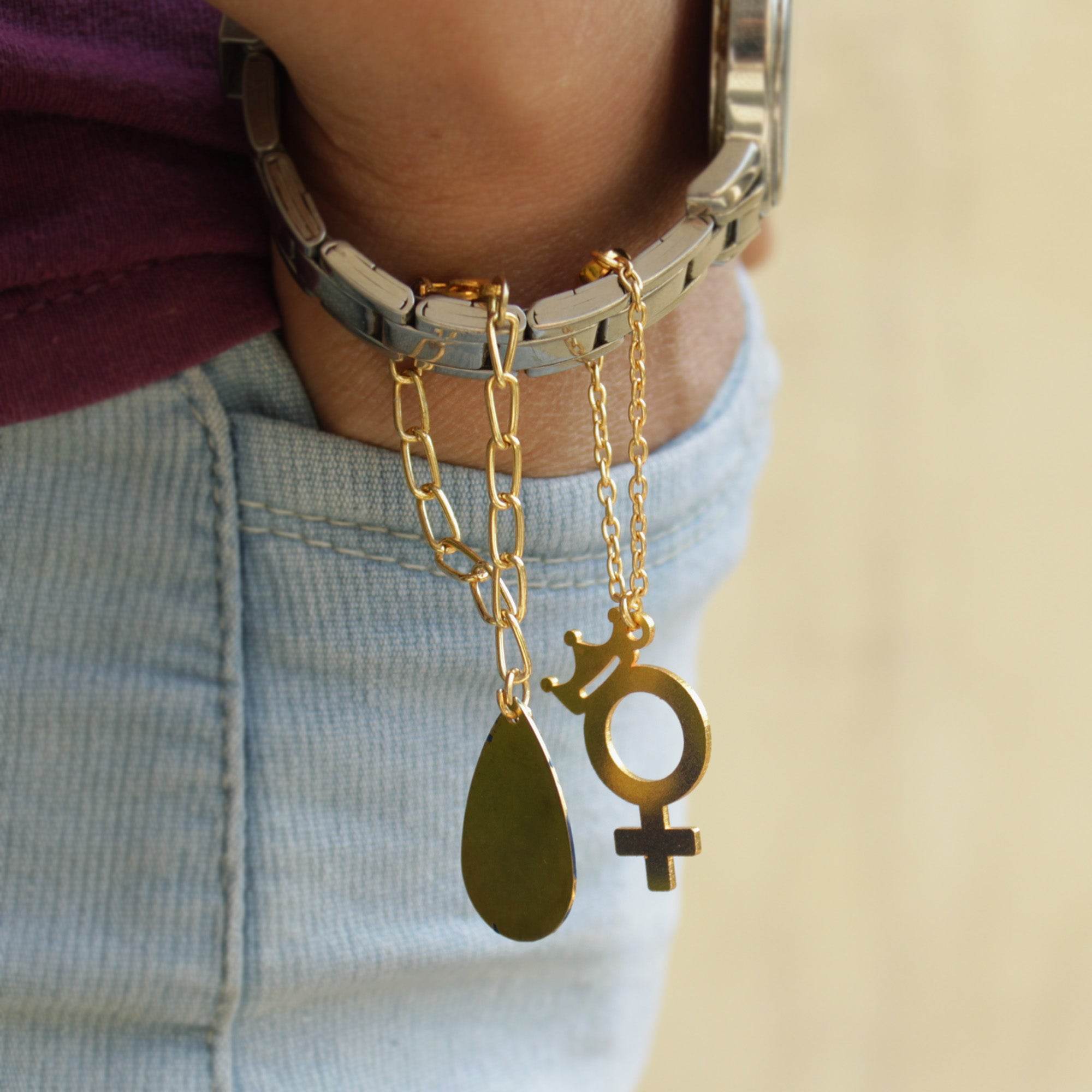 Laser cut mild steel watch charms accessories