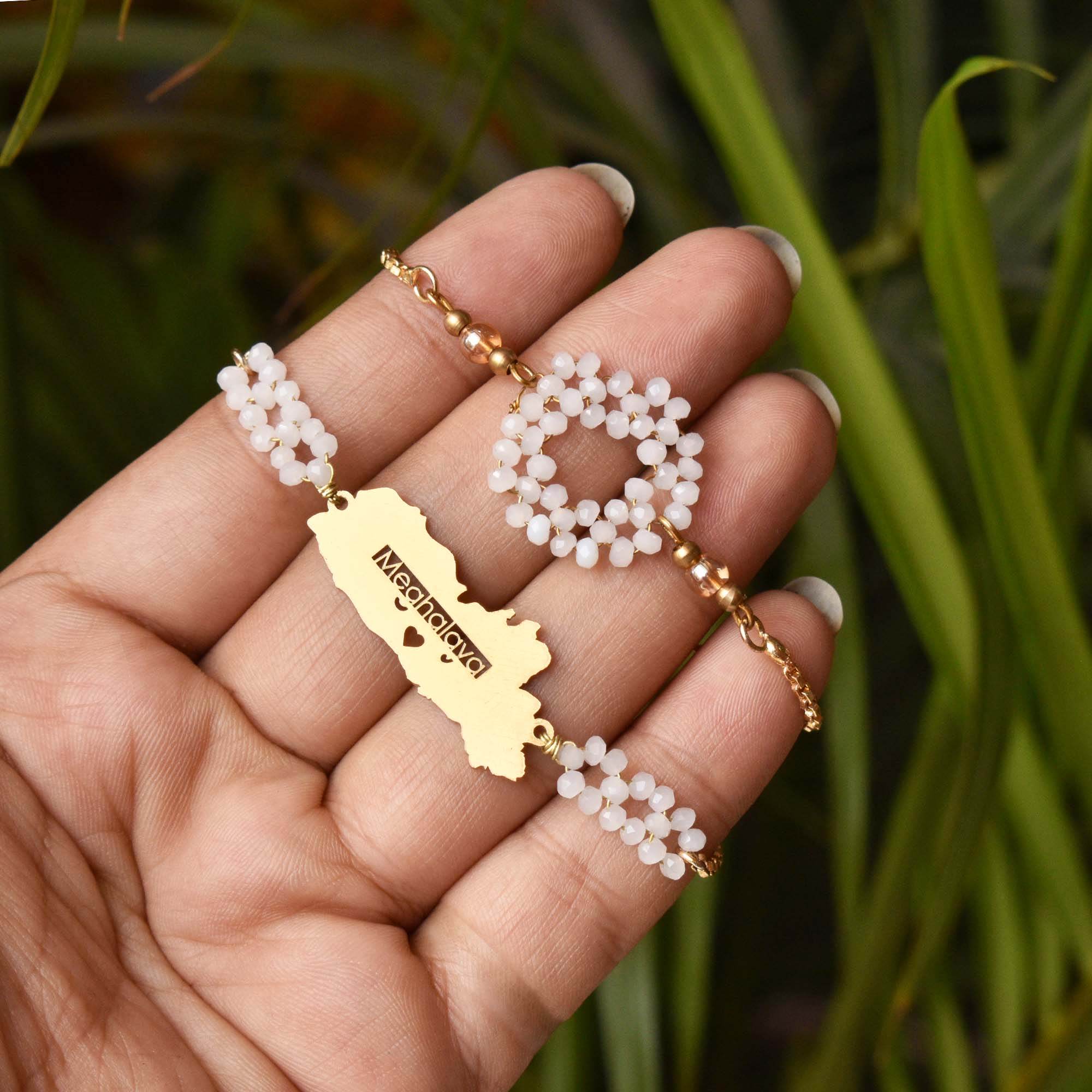 2 Sided Bracelet with State Charm - BeAbhika.com