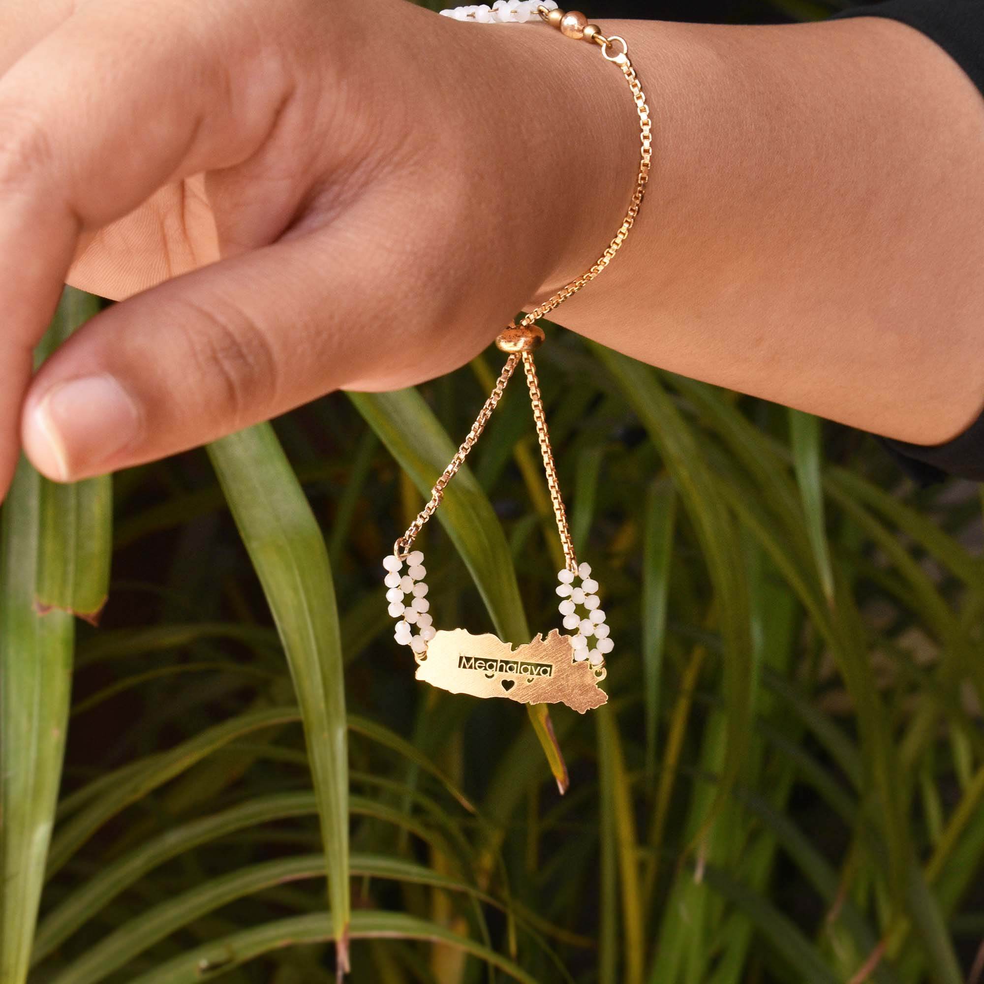 2 Sided Bracelet with State Charm - BeAbhika.com
