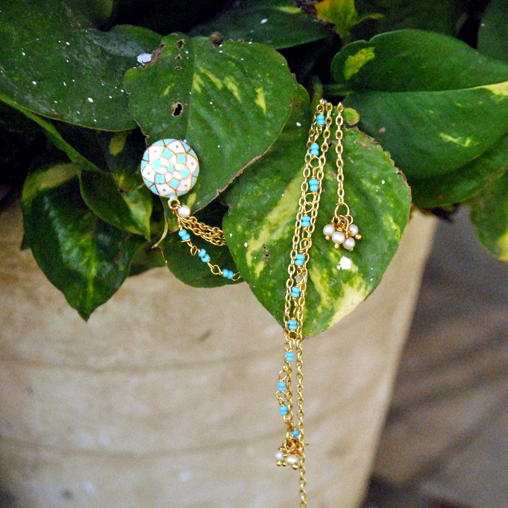 multi color single sided shoulder duster earrings