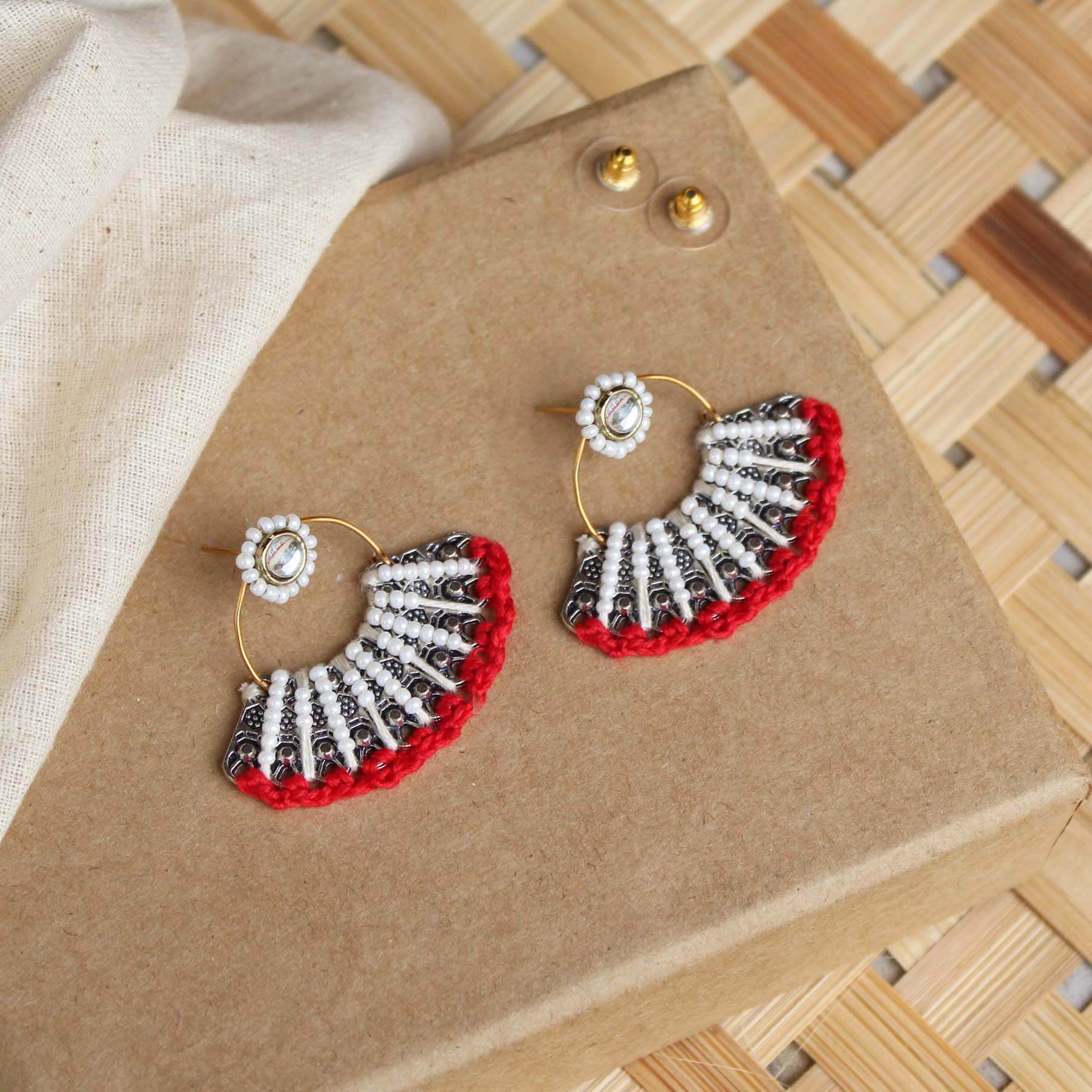 Traditional Kundan earrings in gold-tone, perfect for weddings and festive wear