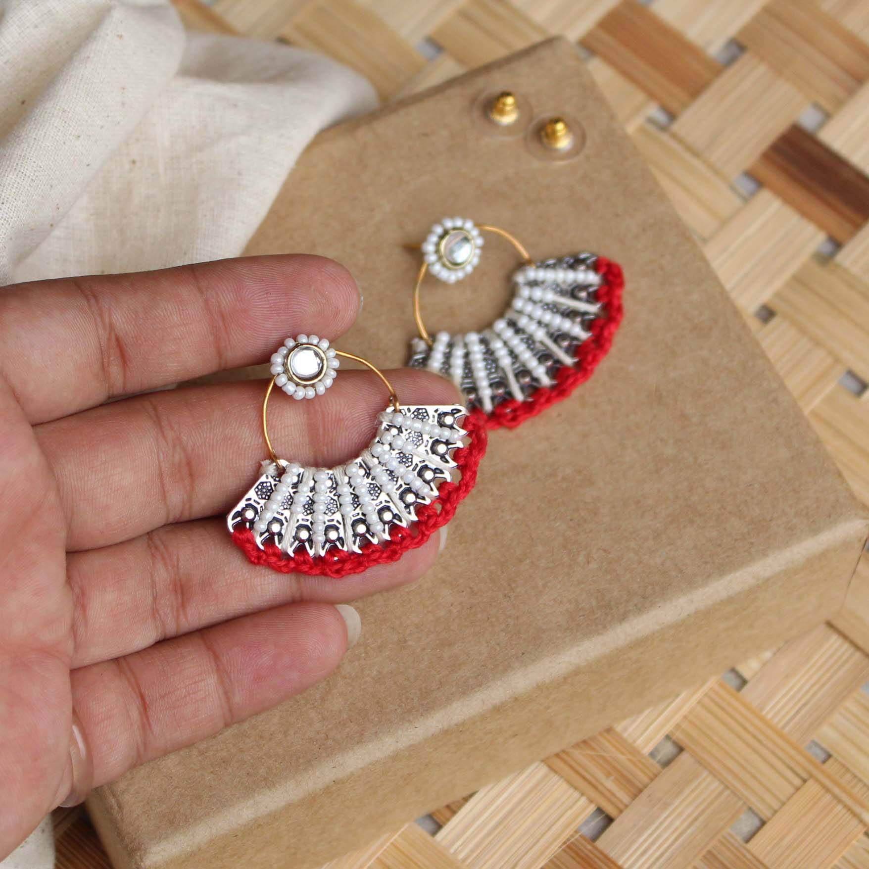 Traditional Kundan earrings in gold-tone, perfect for weddings and festive wear
