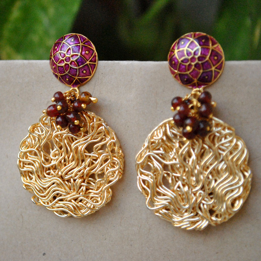 Bloody Mary-GO-Round Red Goldn Earrings