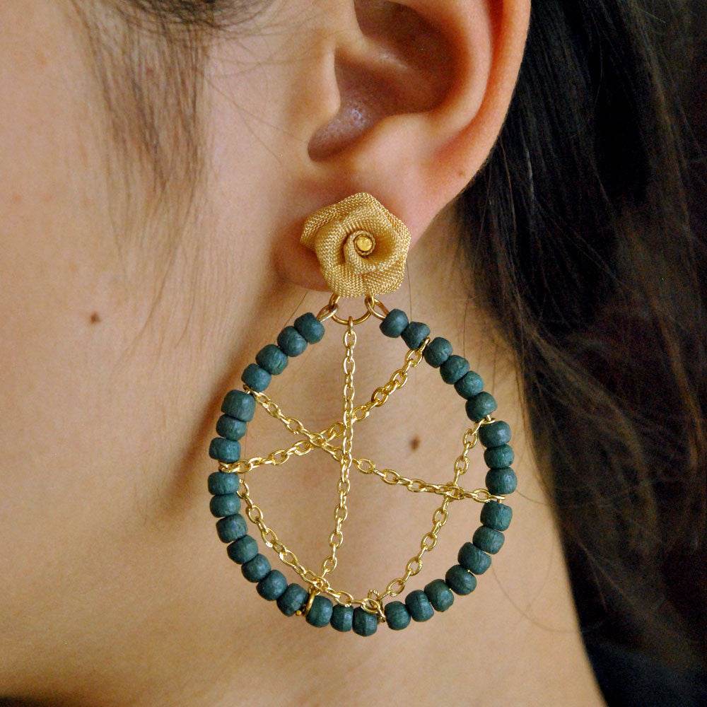 Traditional Kundan earrings in gold-tone, perfect for weddings and festive wear