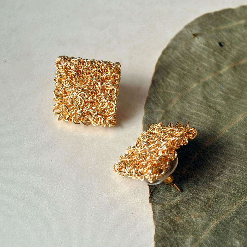 Traditional Kundan earrings in gold-tone, perfect for weddings and festive wear