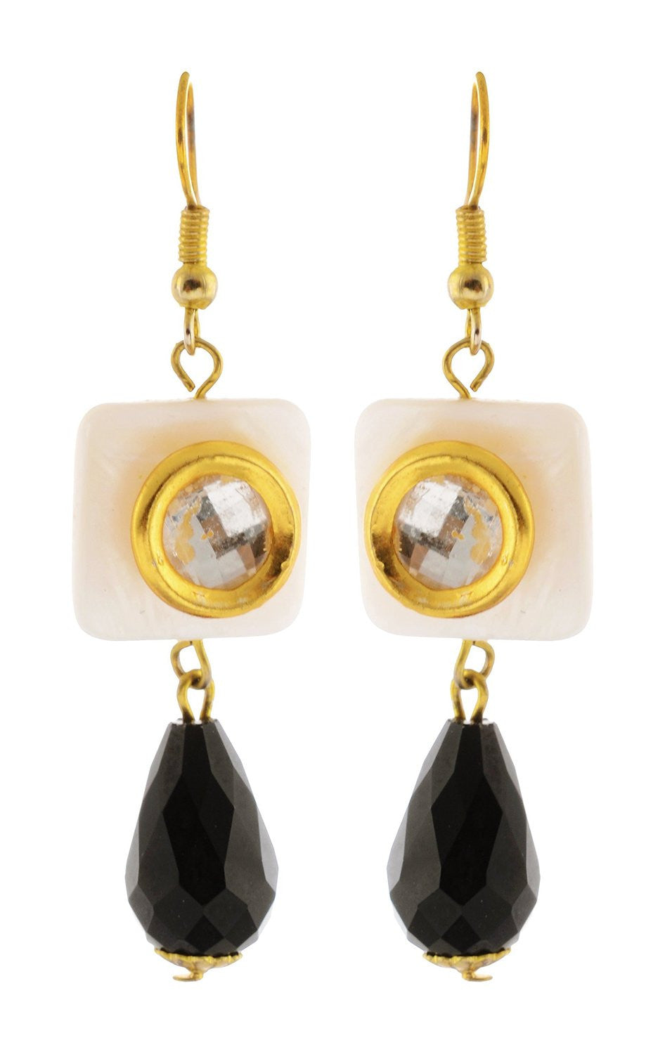 Traditional Kundan earrings in gold-tone, perfect for weddings and festive wear
