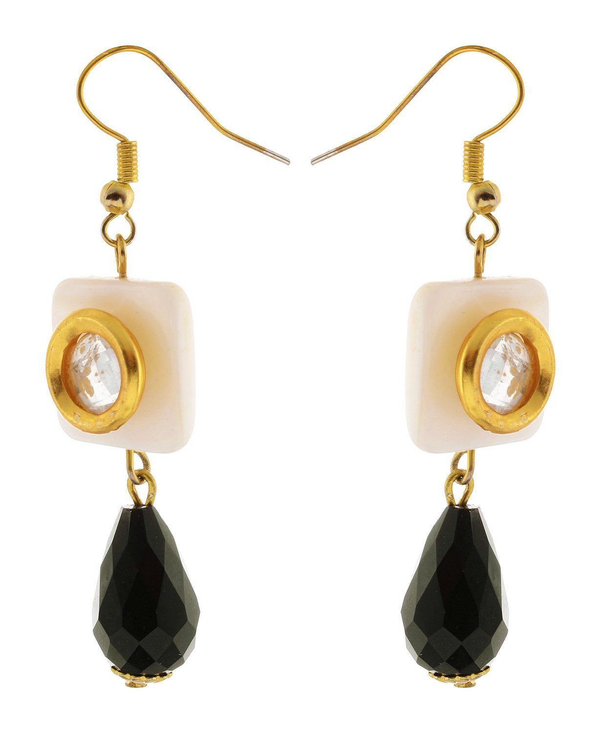 Traditional Kundan earrings in gold-tone, perfect for weddings and festive wear