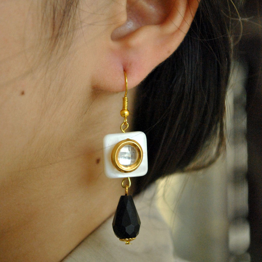 Traditional Kundan earrings in gold-tone, perfect for weddings and festive wear