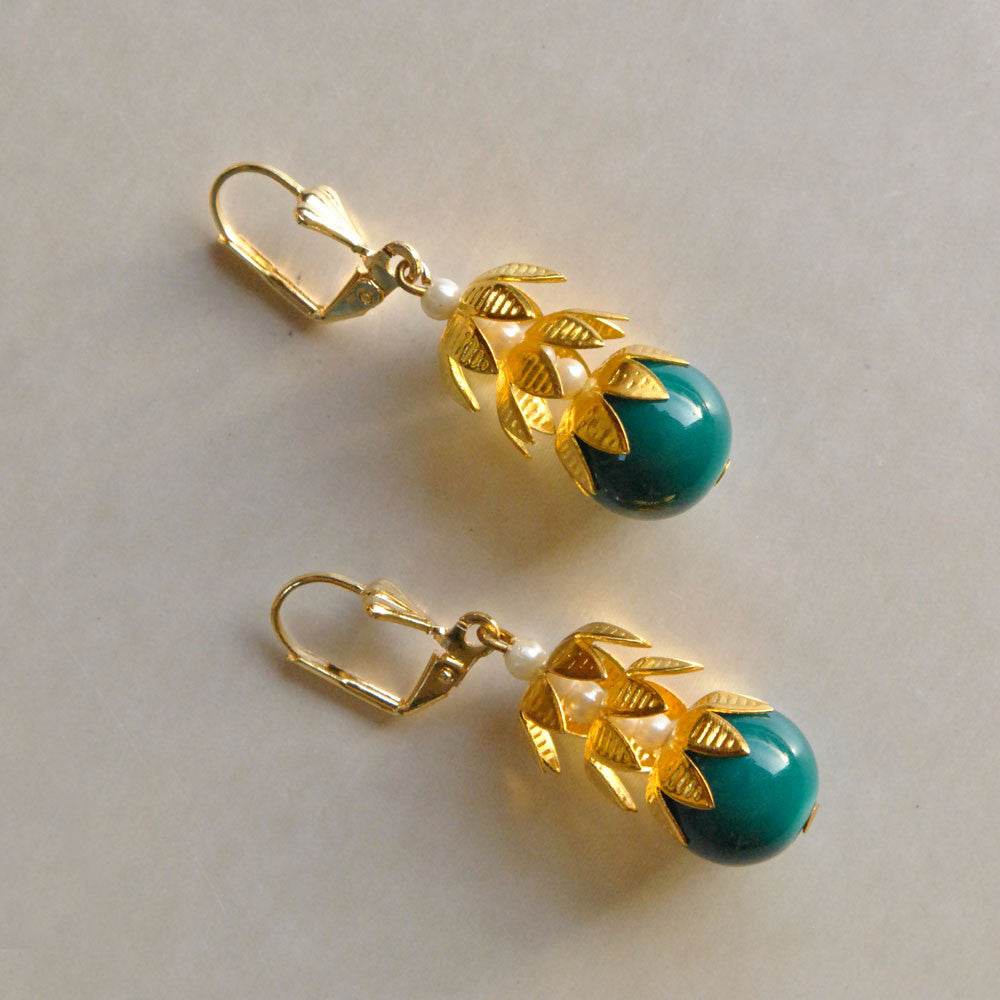 Traditional Kundan earrings in gold-tone, perfect for weddings and festive wear