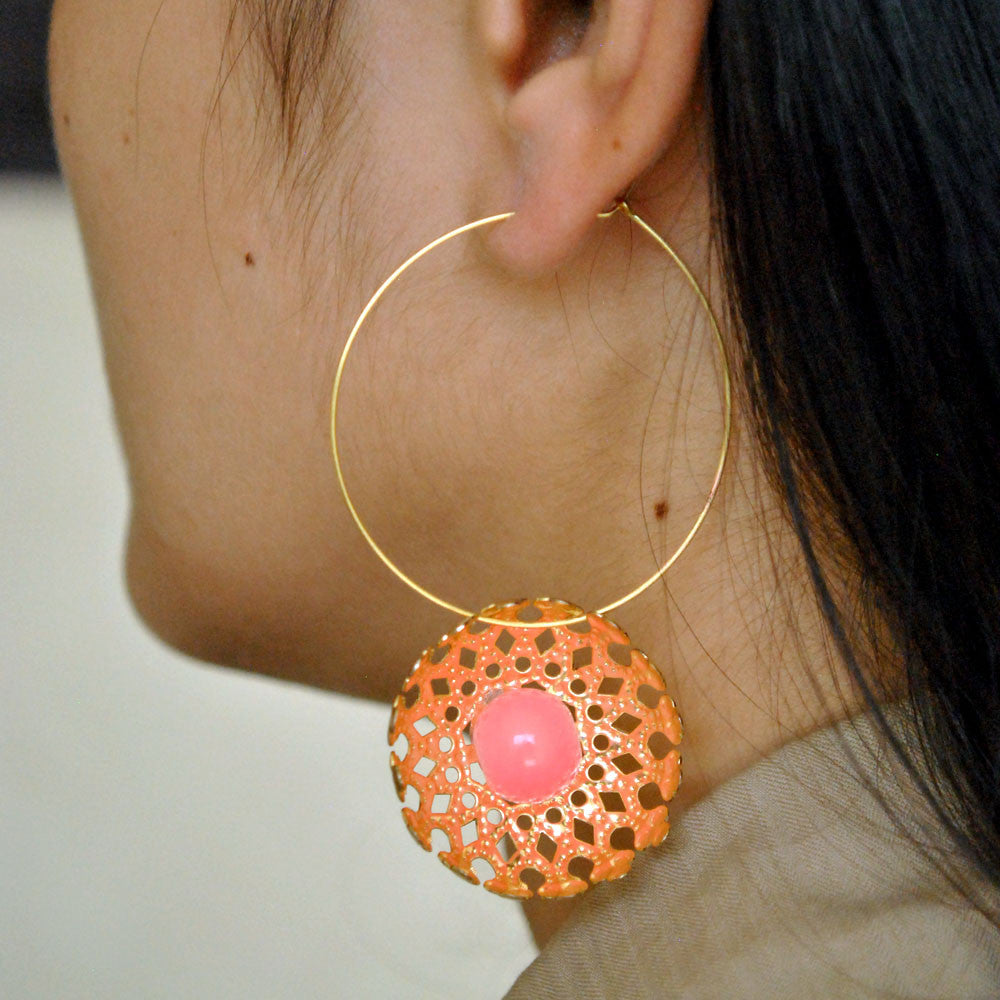 Traditional Kundan earrings in gold-tone, perfect for weddings and festive wear