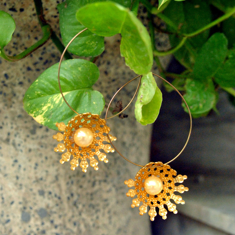 Traditional Kundan earrings in gold-tone, perfect for weddings and festive wear