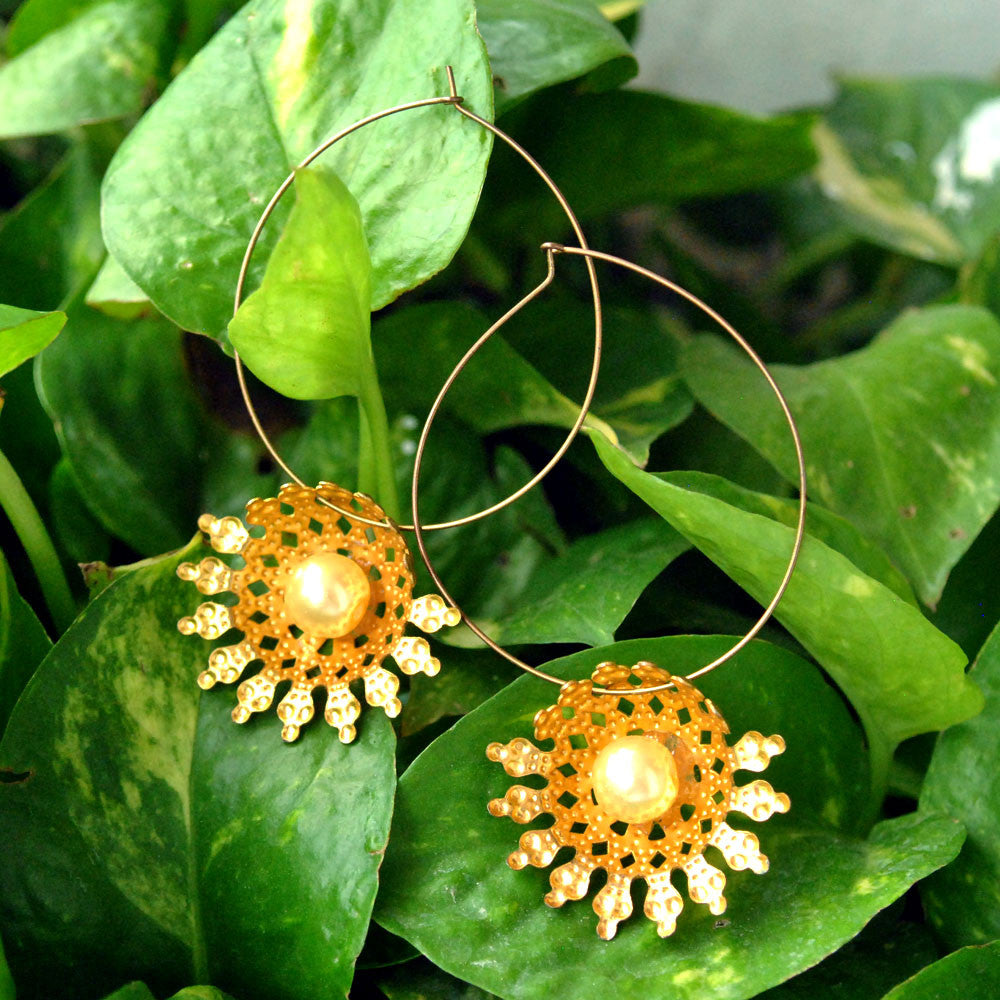 Traditional Kundan earrings in gold-tone, perfect for weddings and festive wear