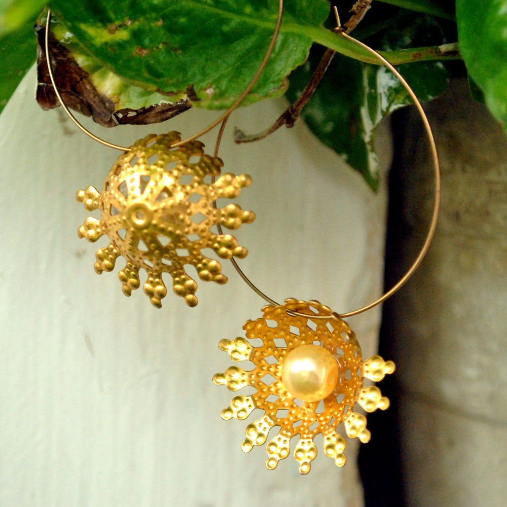 Traditional Kundan earrings in gold-tone, perfect for weddings and festive wear