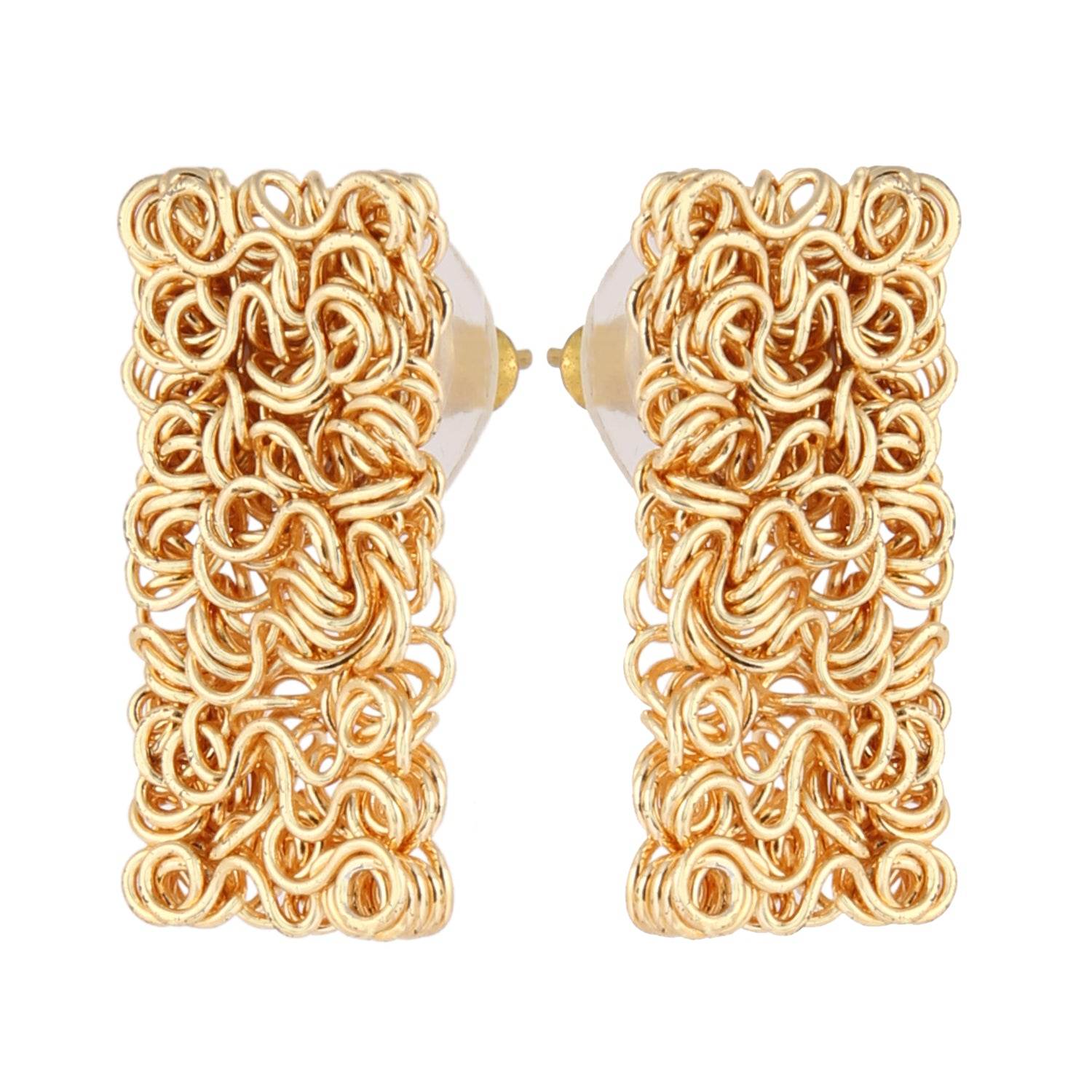 Traditional Kundan earrings in gold-tone, perfect for weddings and festive wear