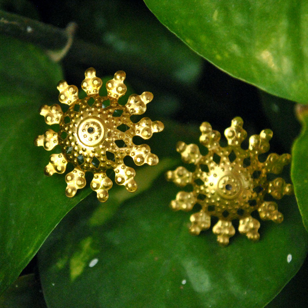 Traditional Kundan earrings in gold-tone, perfect for weddings and festive wear