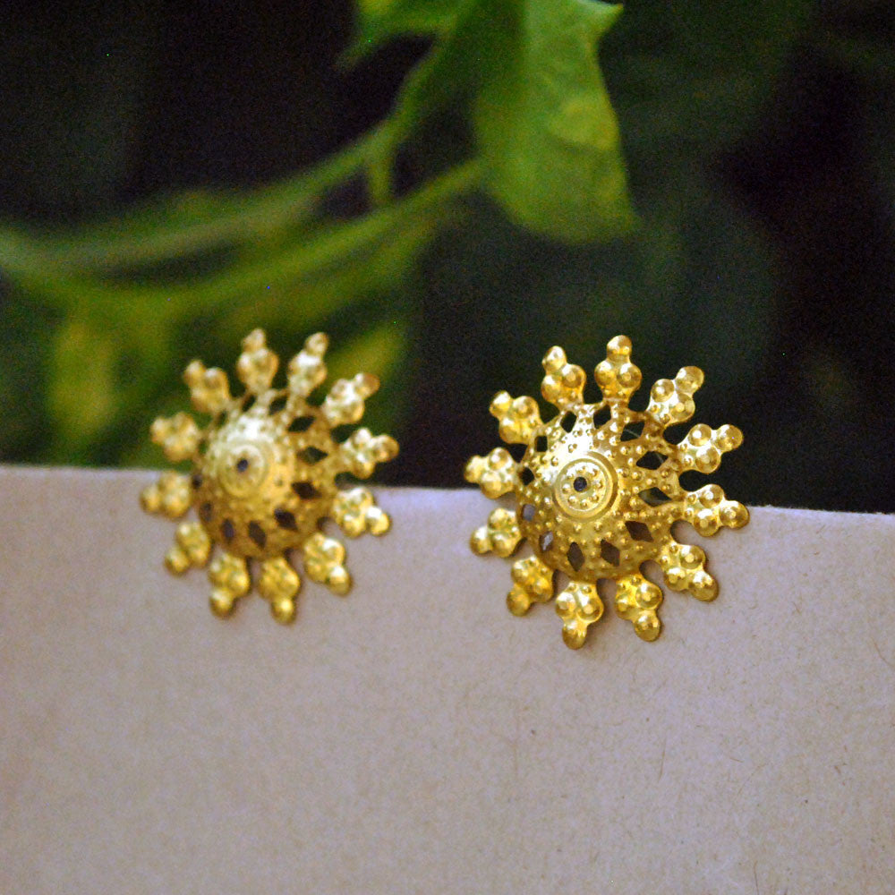 Traditional Kundan earrings in gold-tone, perfect for weddings and festive wear