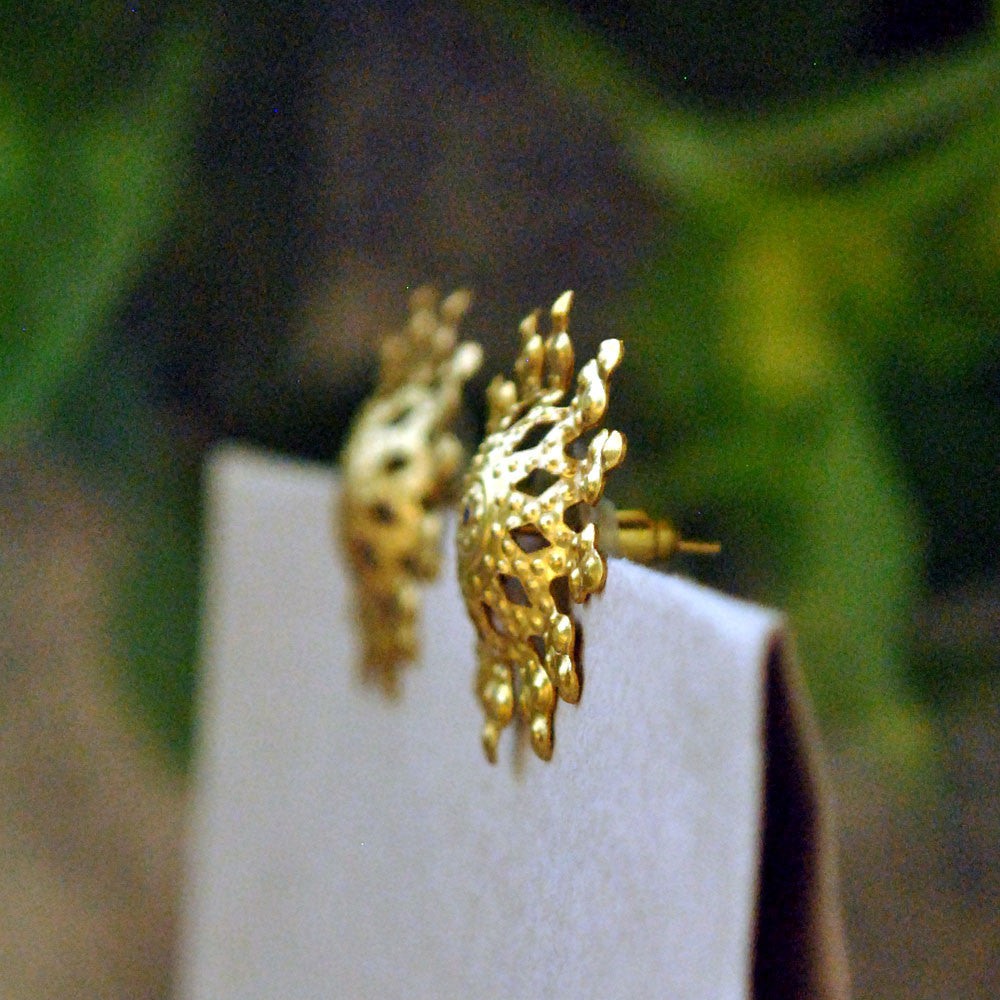 Traditional Kundan earrings in gold-tone, perfect for weddings and festive wear