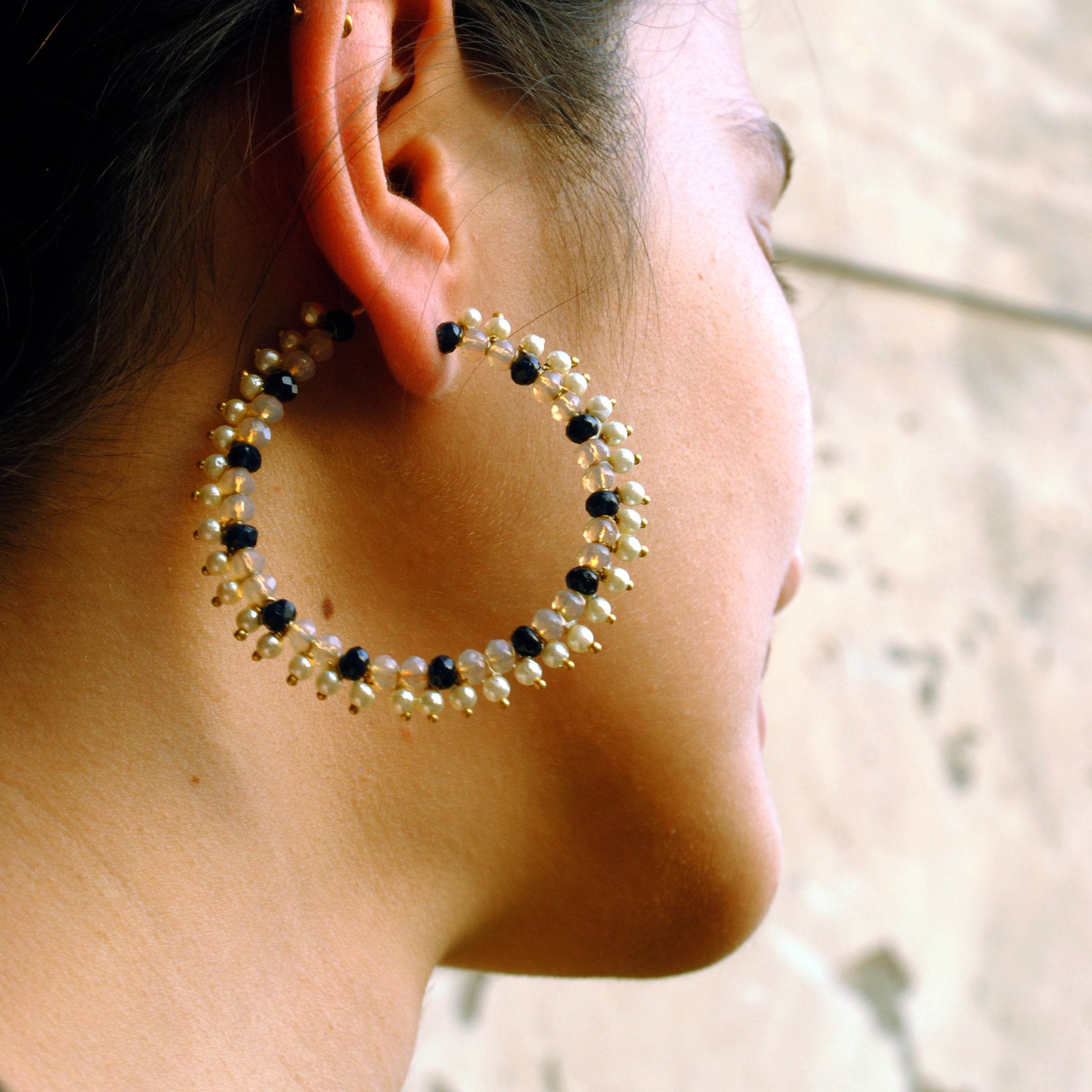 Traditional Kundan earrings in gold-tone, perfect for weddings and festive wear