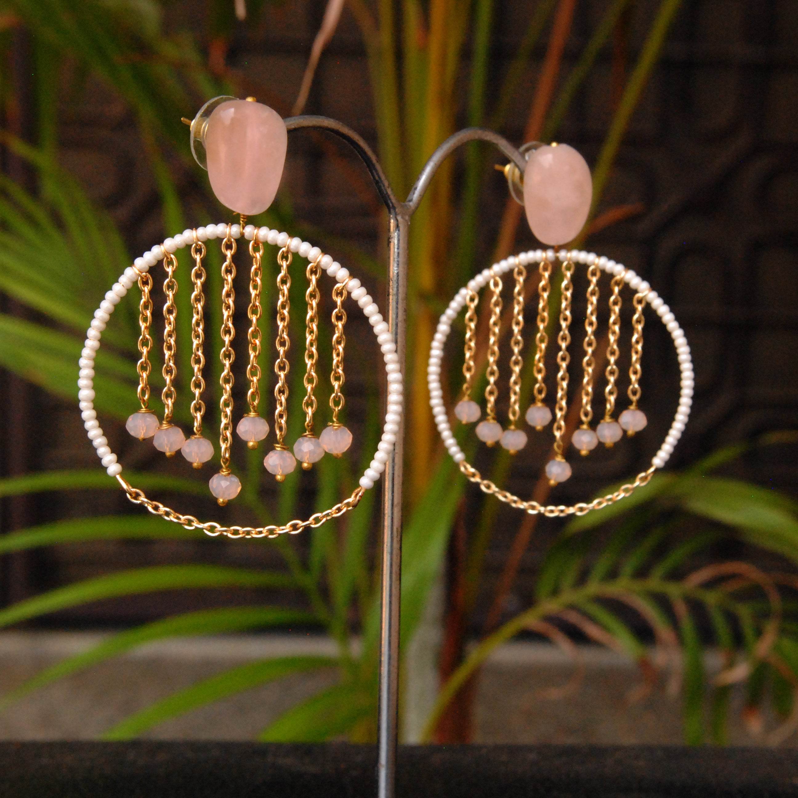 Traditional Kundan earrings in gold-tone, perfect for weddings and festive wear