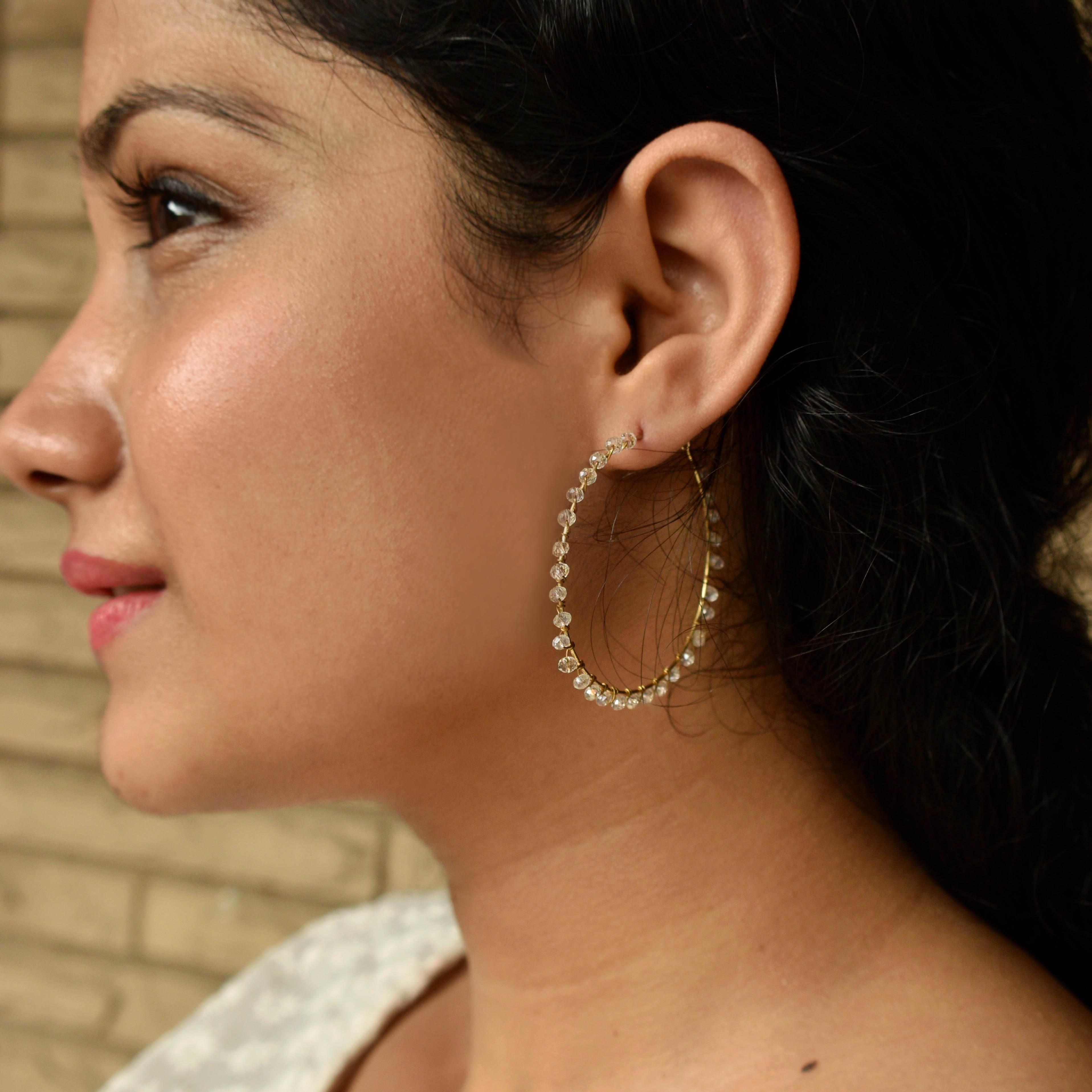 Traditional Kundan earrings in gold-tone, perfect for weddings and festive wear