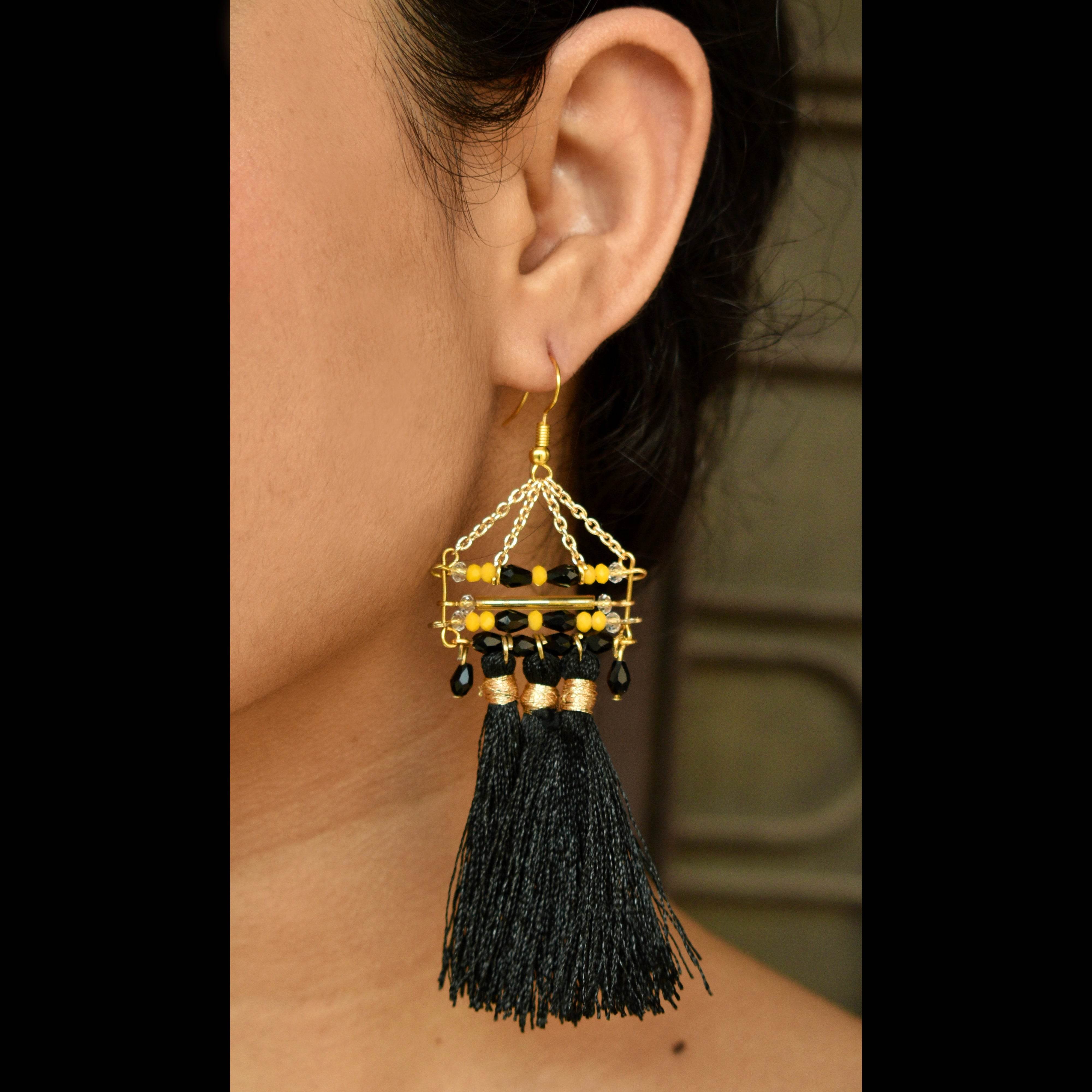 Traditional Kundan earrings in gold-tone, perfect for weddings and festive wear