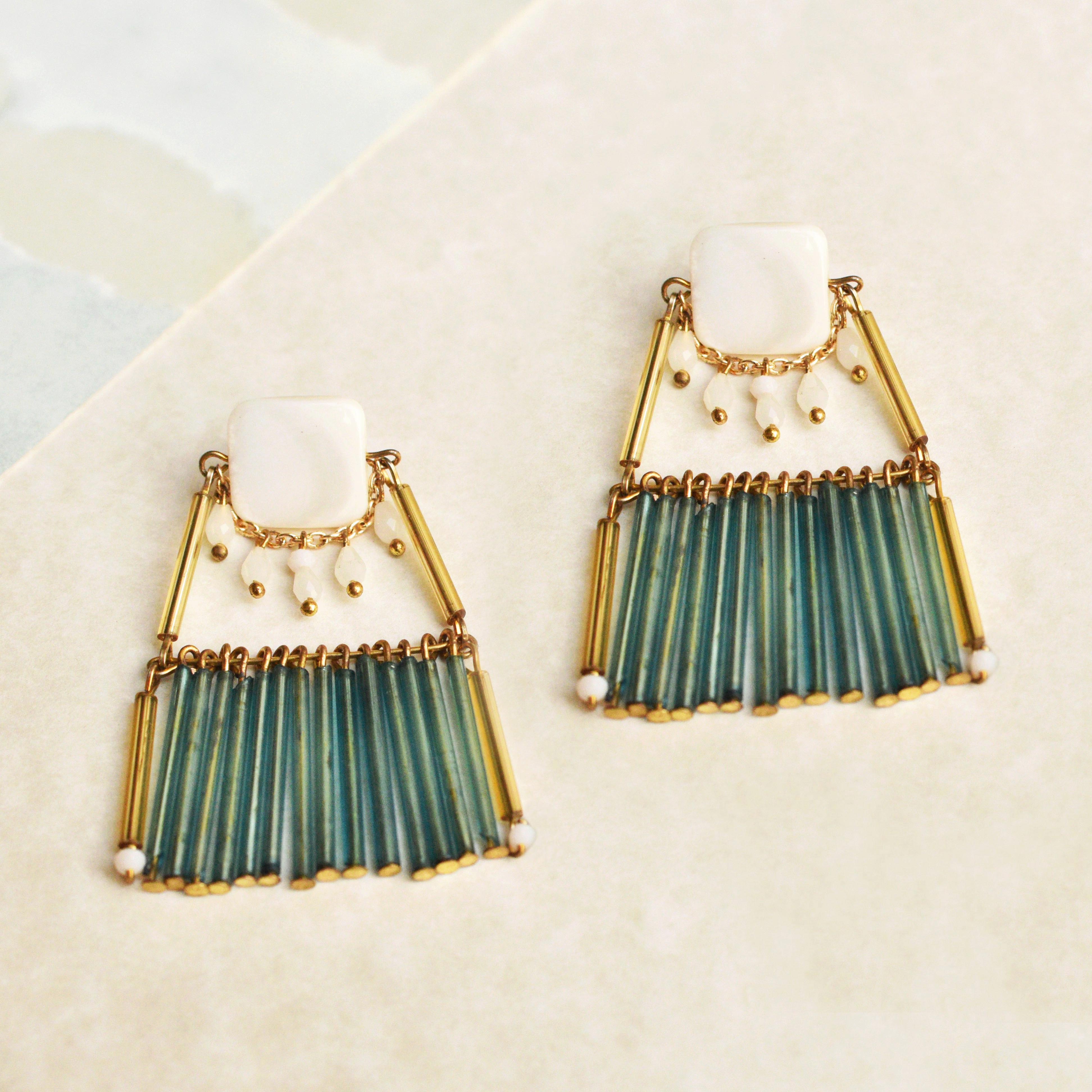 Traditional Kundan earrings in gold-tone, perfect for weddings and festive wear