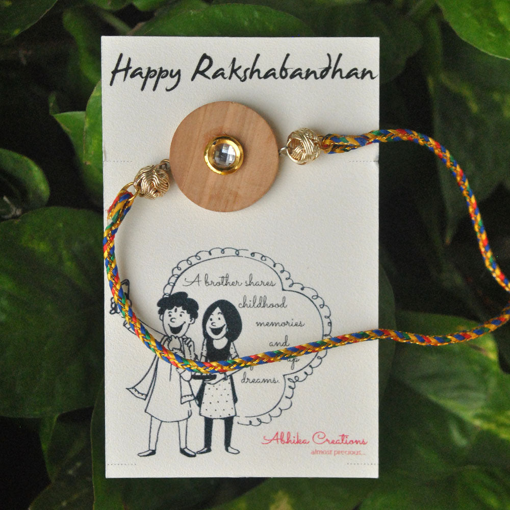 Kundan on wood Rakhi
