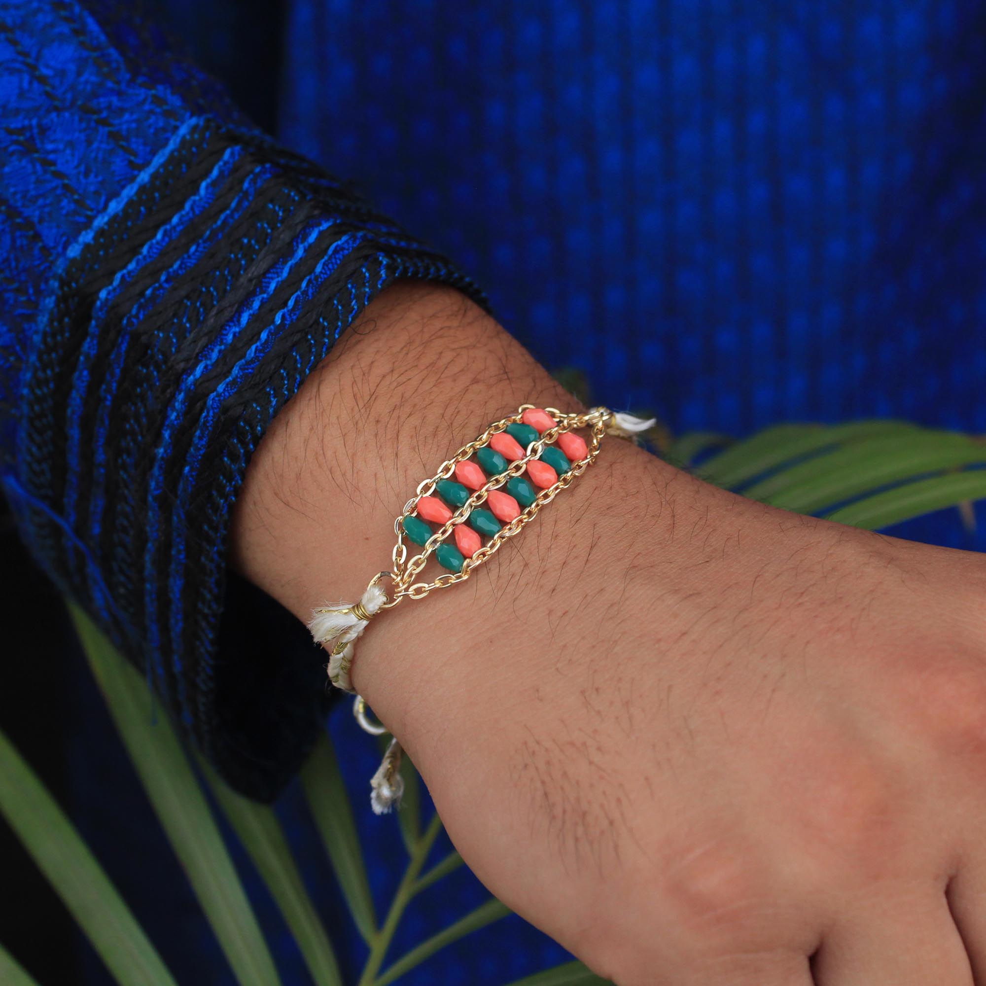 Resplendent Bead Chain Rakhi
